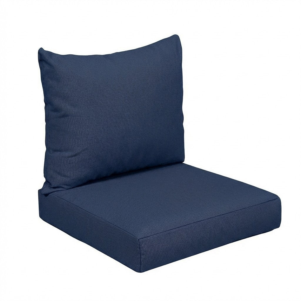 Sunbrella Deep Seating Knife Edge Pillow and Cushion Set in Canvas Navy