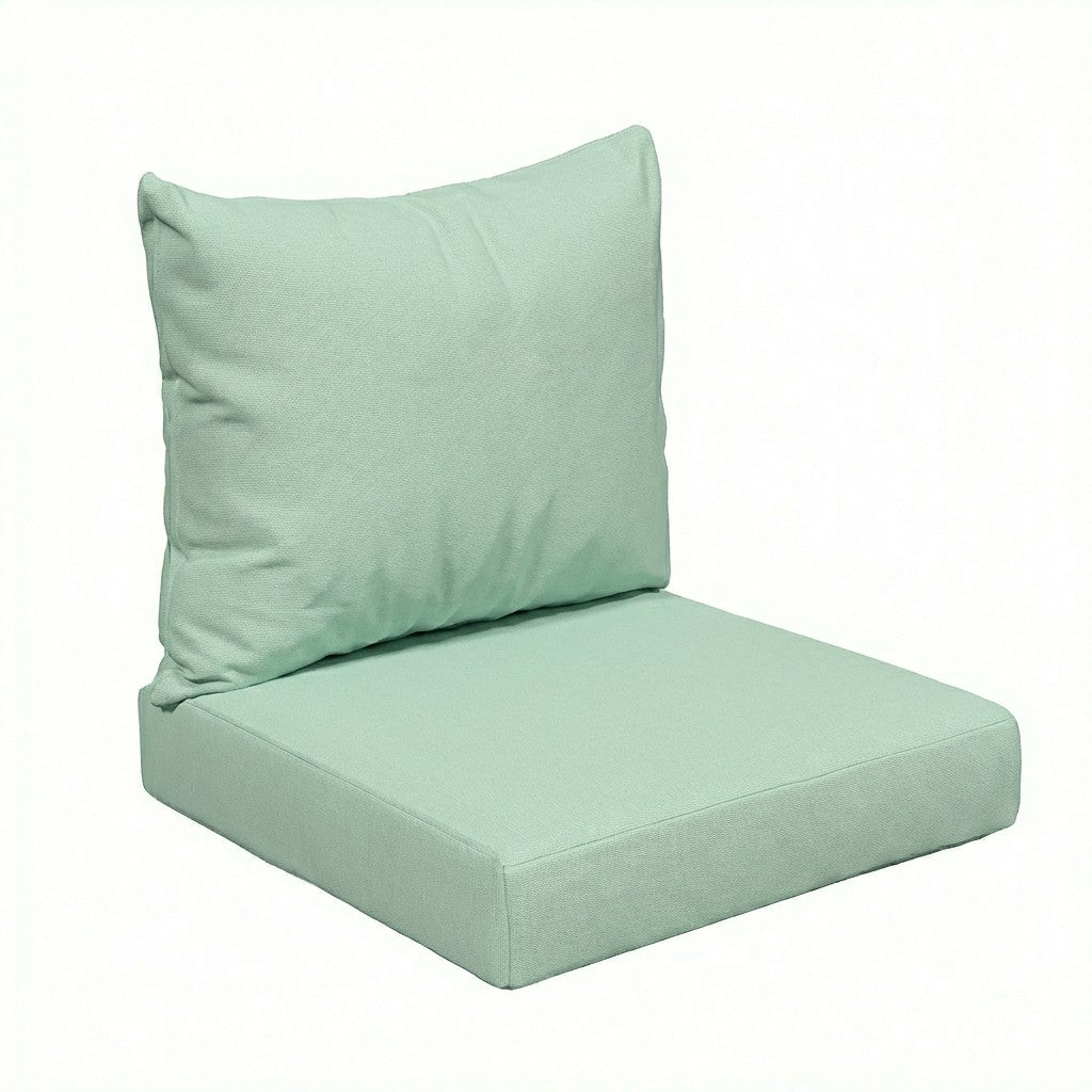 Sunbrella Deep Seating Knife Edge Pillow and Cushion Set in Canvas Spa