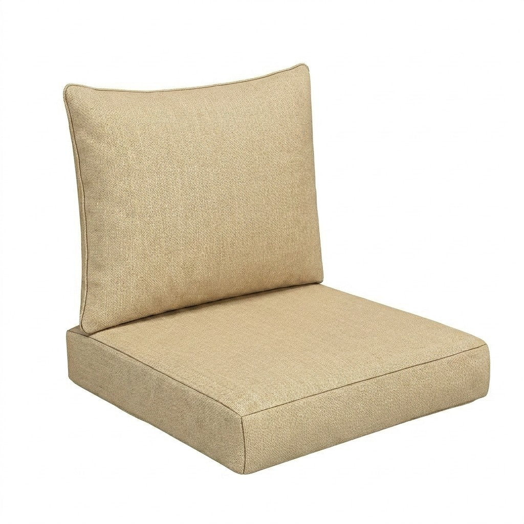 Sunbrella Deep Seating Knife Edge Pillow and Cushion Set - Spectrum & Cast in Spectrum Sand