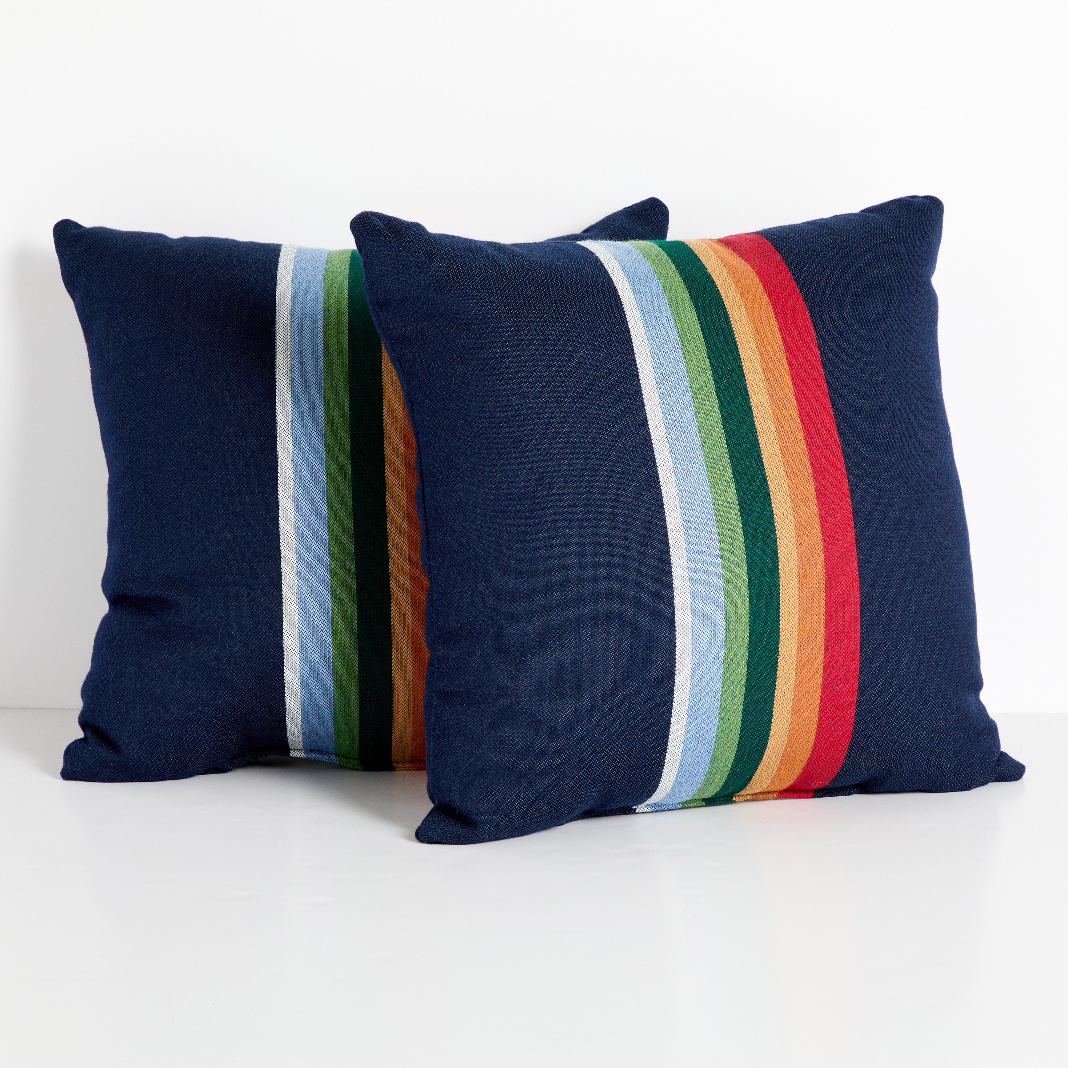 Sunbrella Pendleton Square Outdoor Pillow - Crater Lake Surf - 18 in H x 18 in W x 6 in D