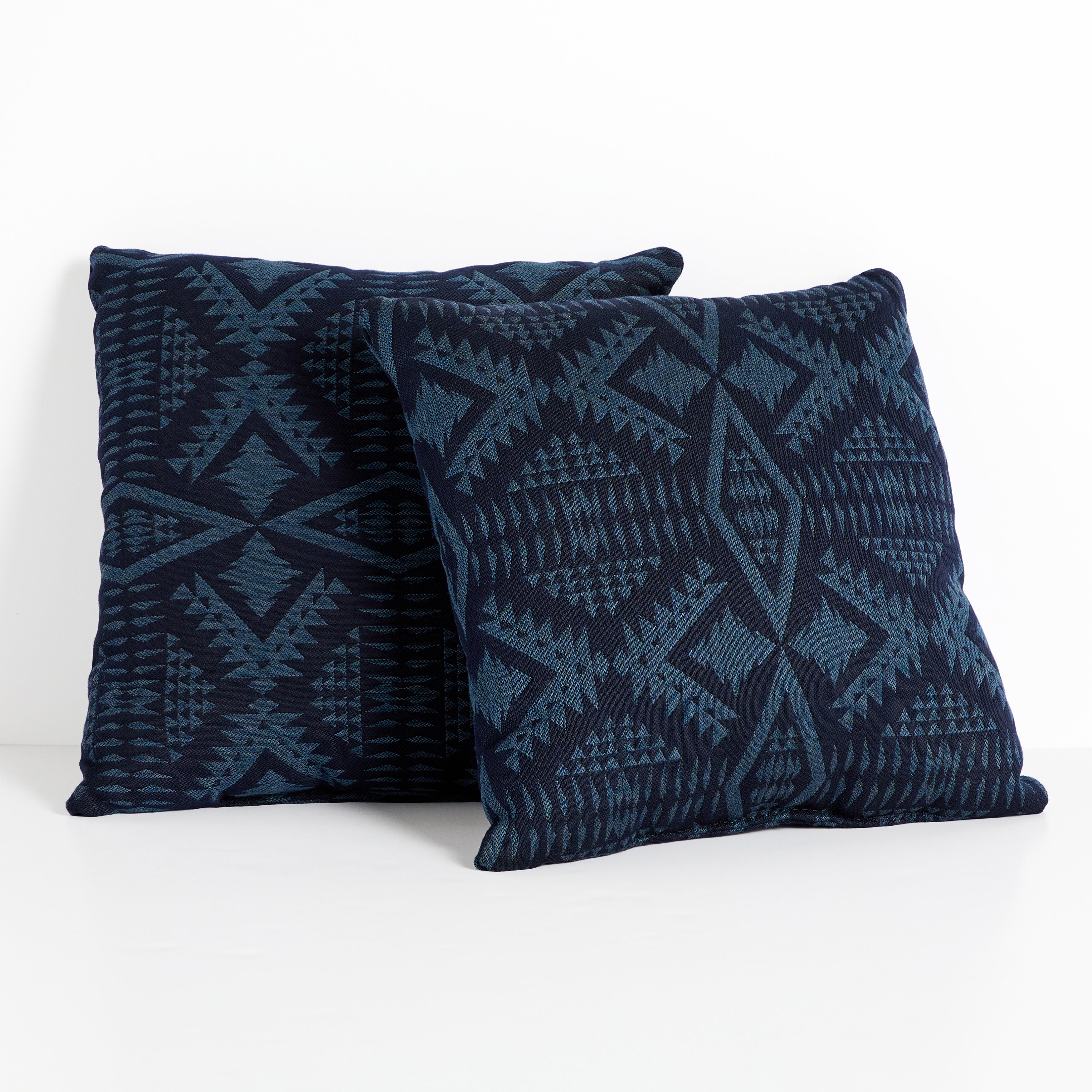 Sunbrella Pendleton Square Outdoor Pillow - Diamond River - Diamond River Midnight, 20 in H x 20 in W x 6 in D
