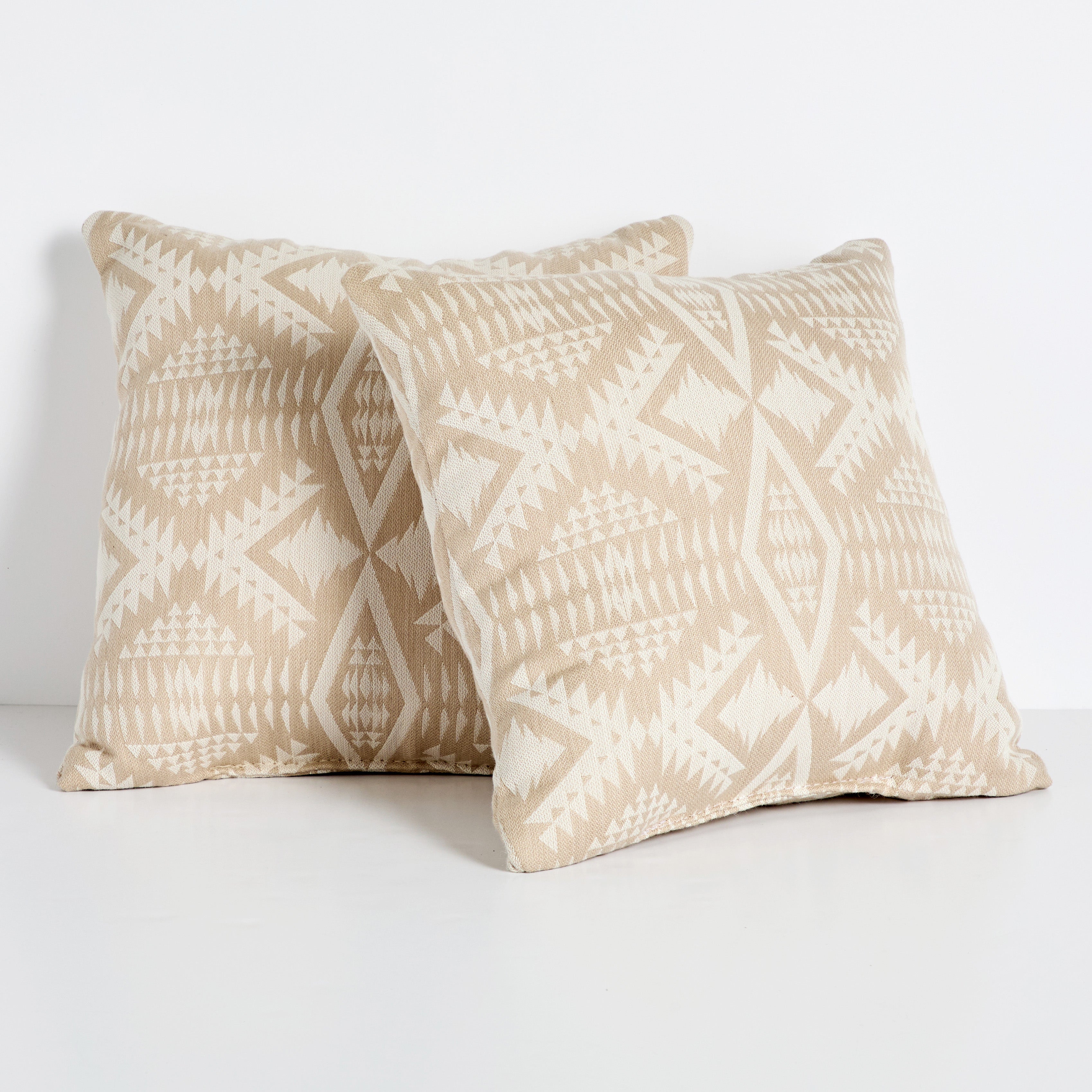 Sunbrella Pendleton Square Outdoor Pillow - Diamond River - Diamond River Sand, 20 in H x 20 in W x 6 in D