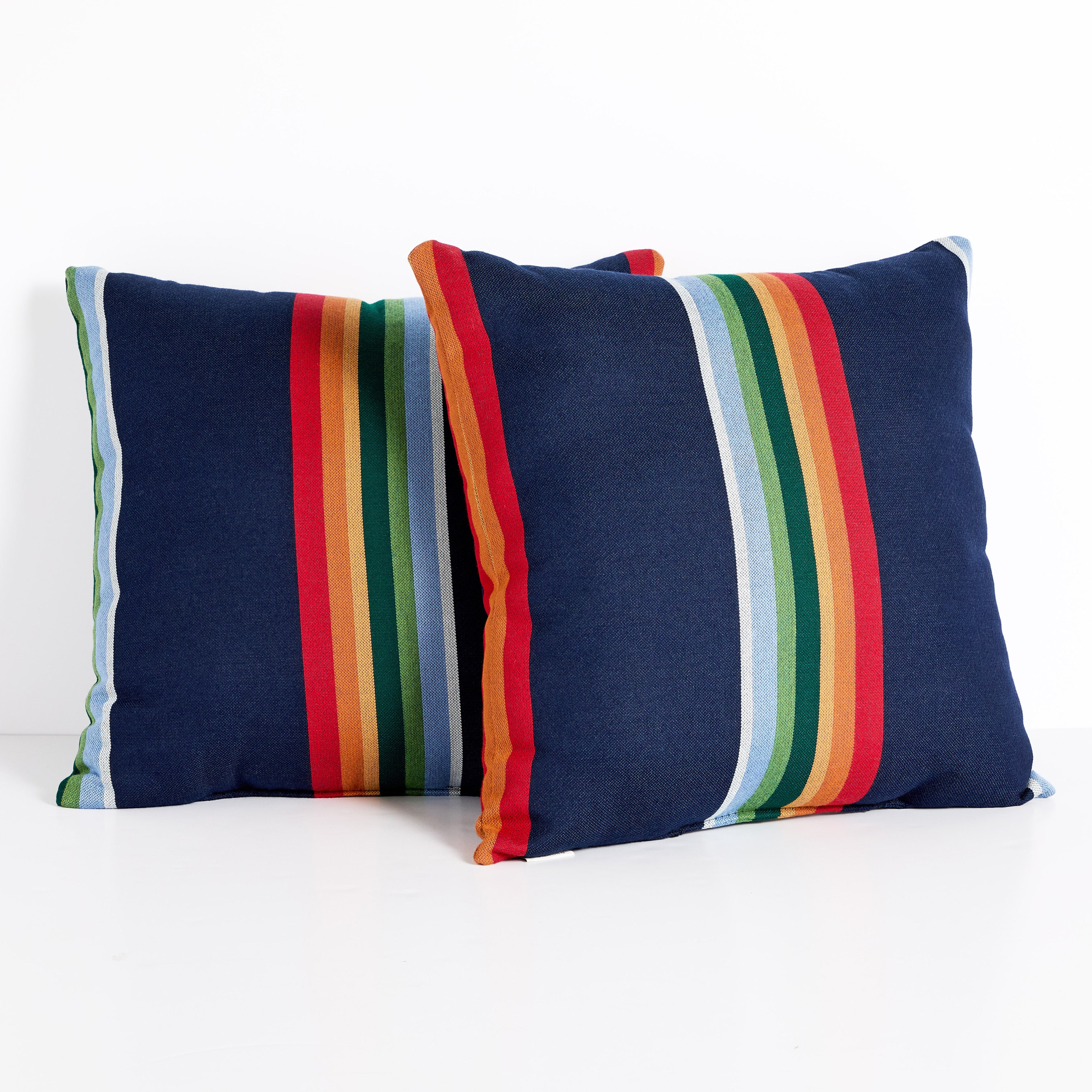 Sunbrella Pendleton Square Outdoor Pillow - Crater Lake Surf - 22 in H x 22 in W x 6 in D
