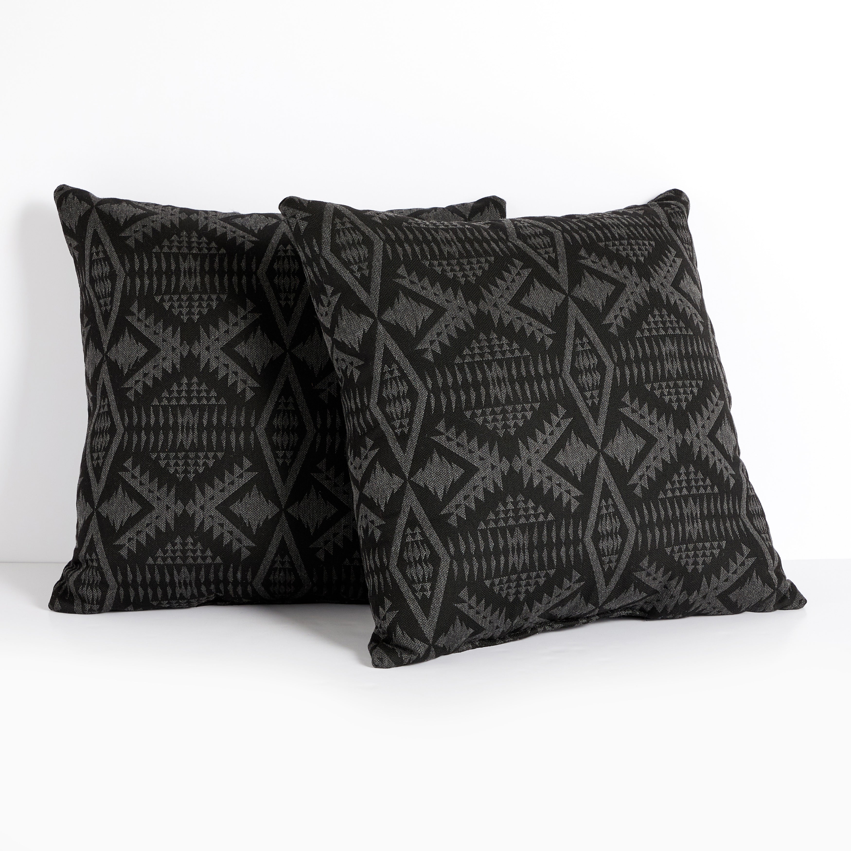 Sunbrella Pendleton Square Outdoor Pillow - Diamond River Char - 24 x 24 in