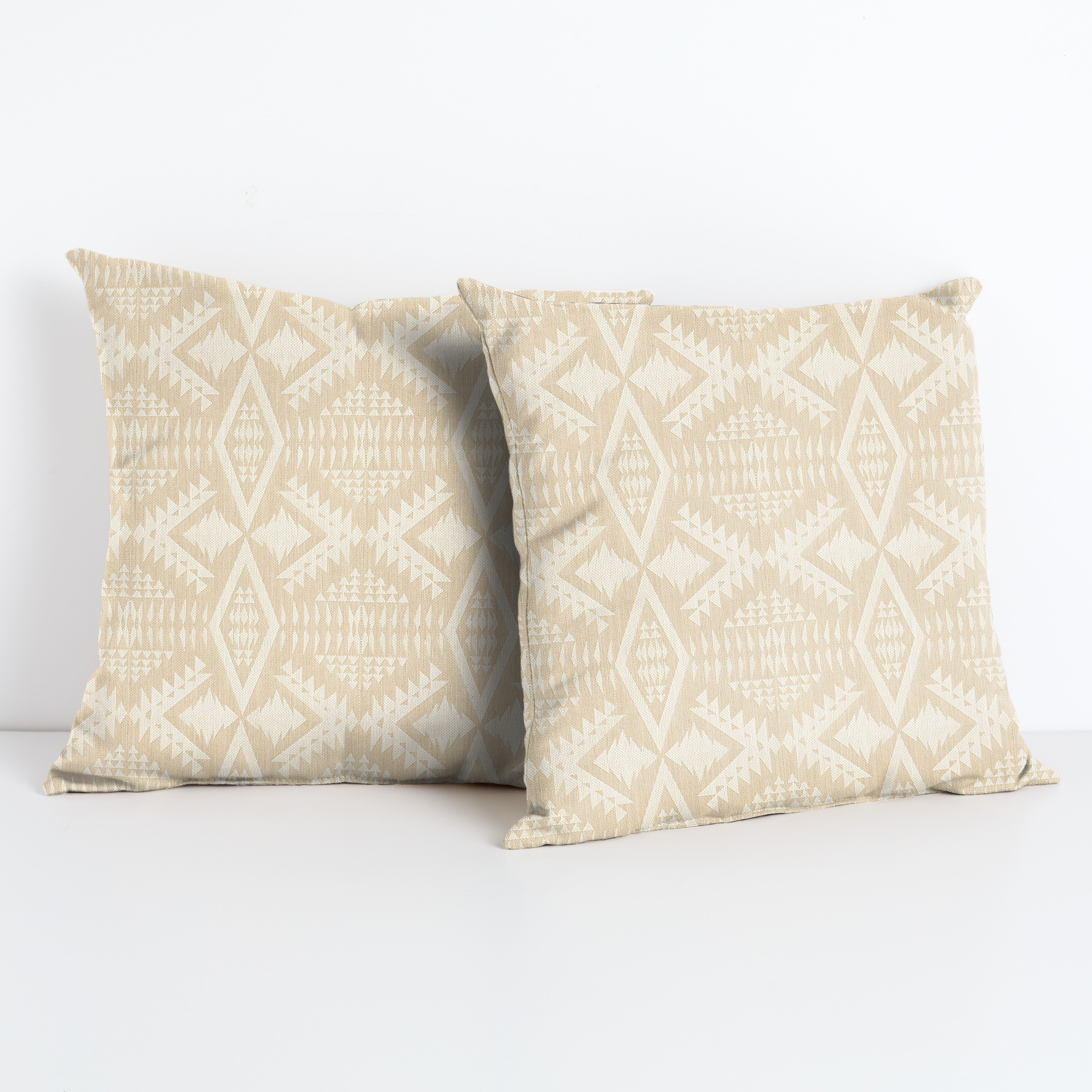 Sunbrella Pendleton Square Outdoor Pillow - Diamond River - Diamond River Sand, 24 in H x 24 in W x 6 in D