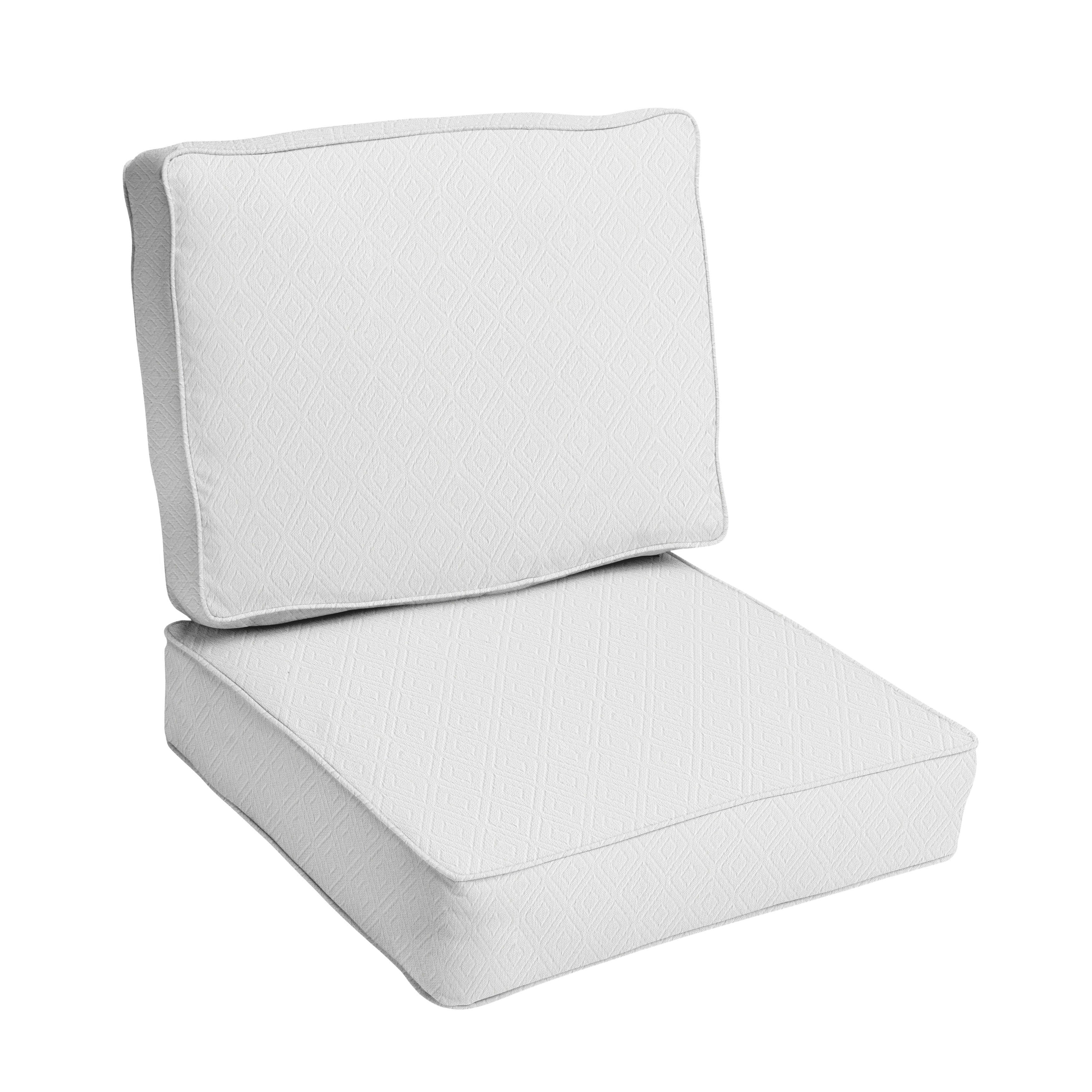 Sunbrella Deep Seating Outdoor Cushion Set - Sunbrella - Retain Snow 30 in W x 27 in D x 5 in H