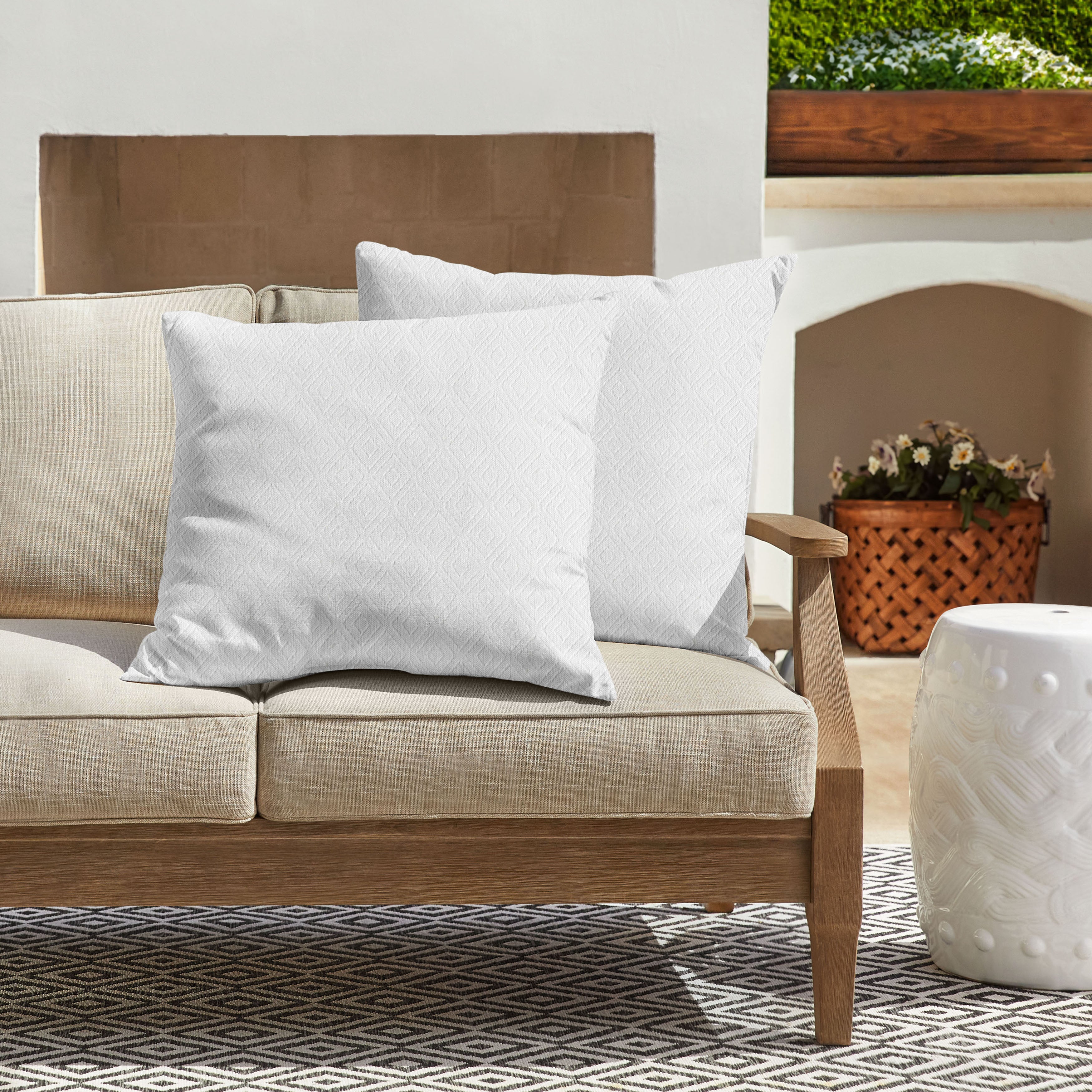 Retain Sunbrella Diamond Outdoor Square Pillow Set of 2