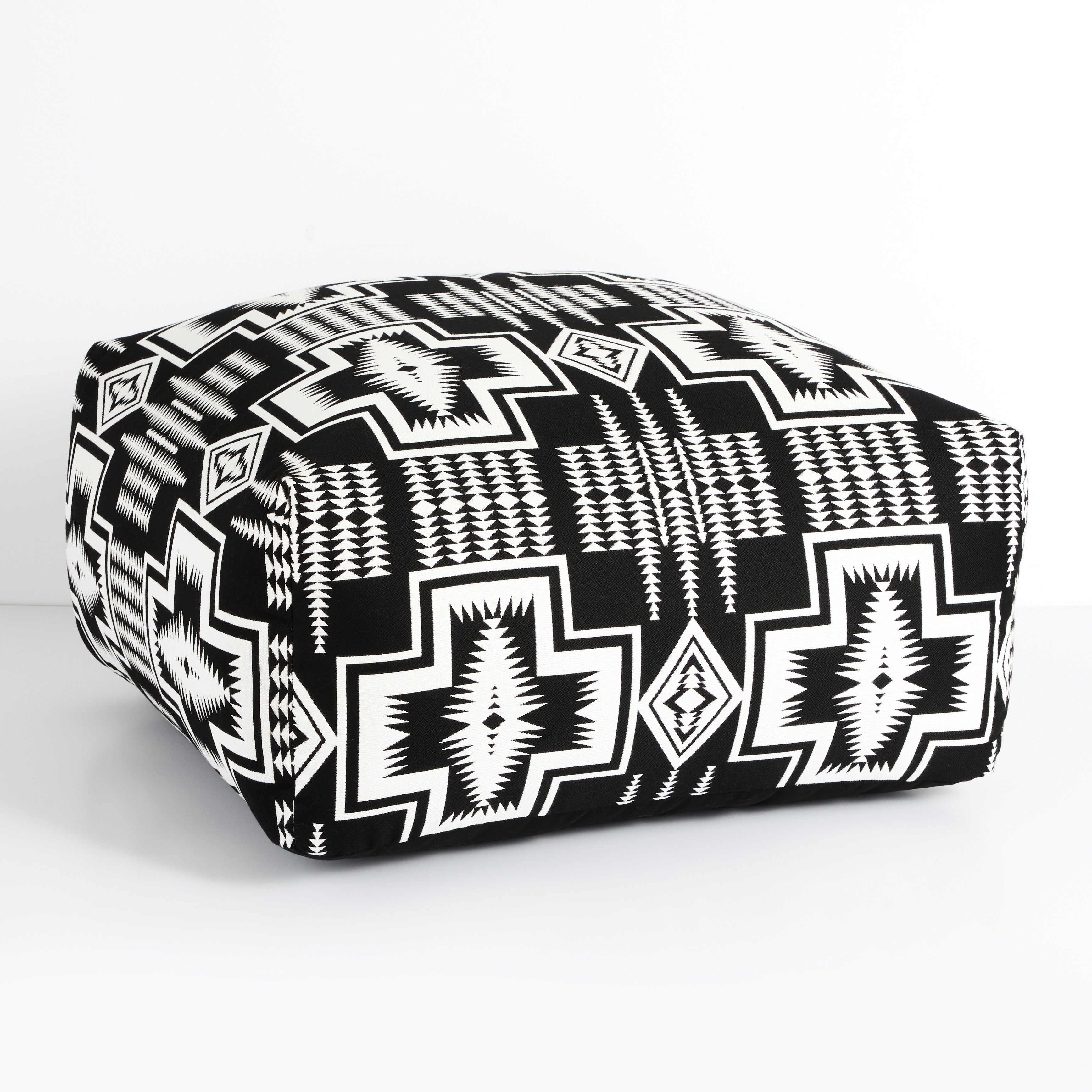 Sunbrella Pendleton 26 in Square Outdoor Bean Pouf - Harding Classic