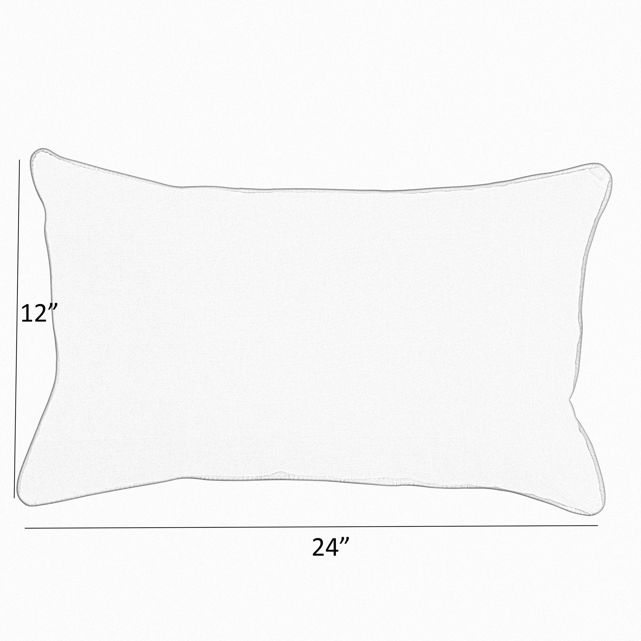 Sunbrella Peyton Granite Lumbar Corded Pillow (Set of 2) - Sorra Home