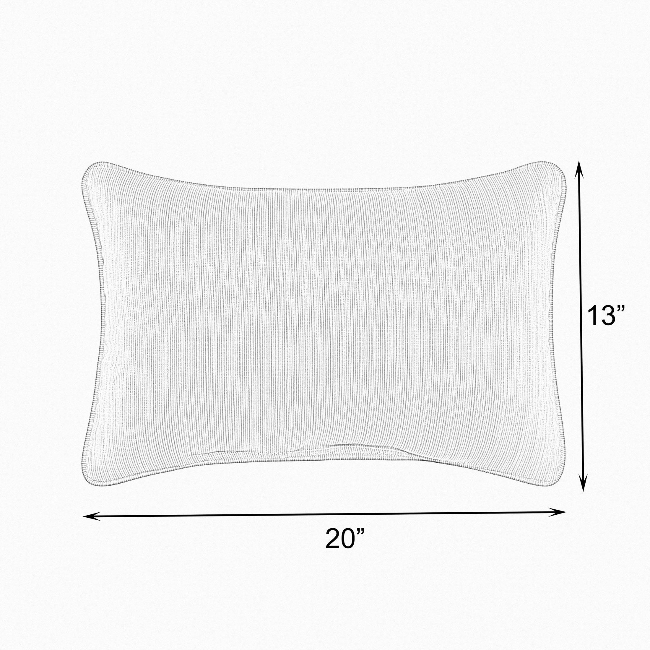 Sunbrella Lido with Contrast Cording Pillow with Double Petite Flange (Set of 2) - Sorra Home