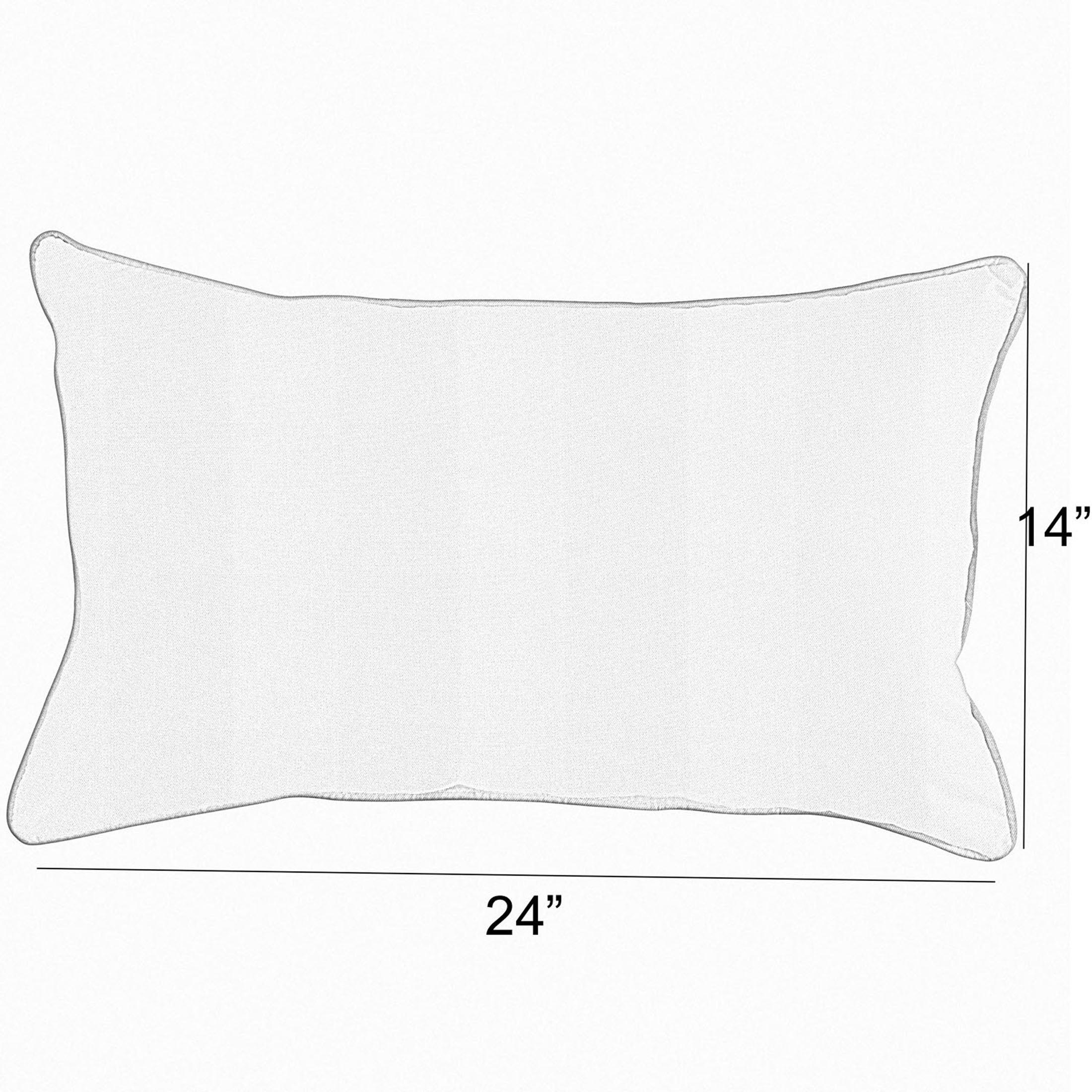 Sunbrella Cabana with Contrast Cording Lumbar Corded Pillow (Set of 2) - Sorra Home