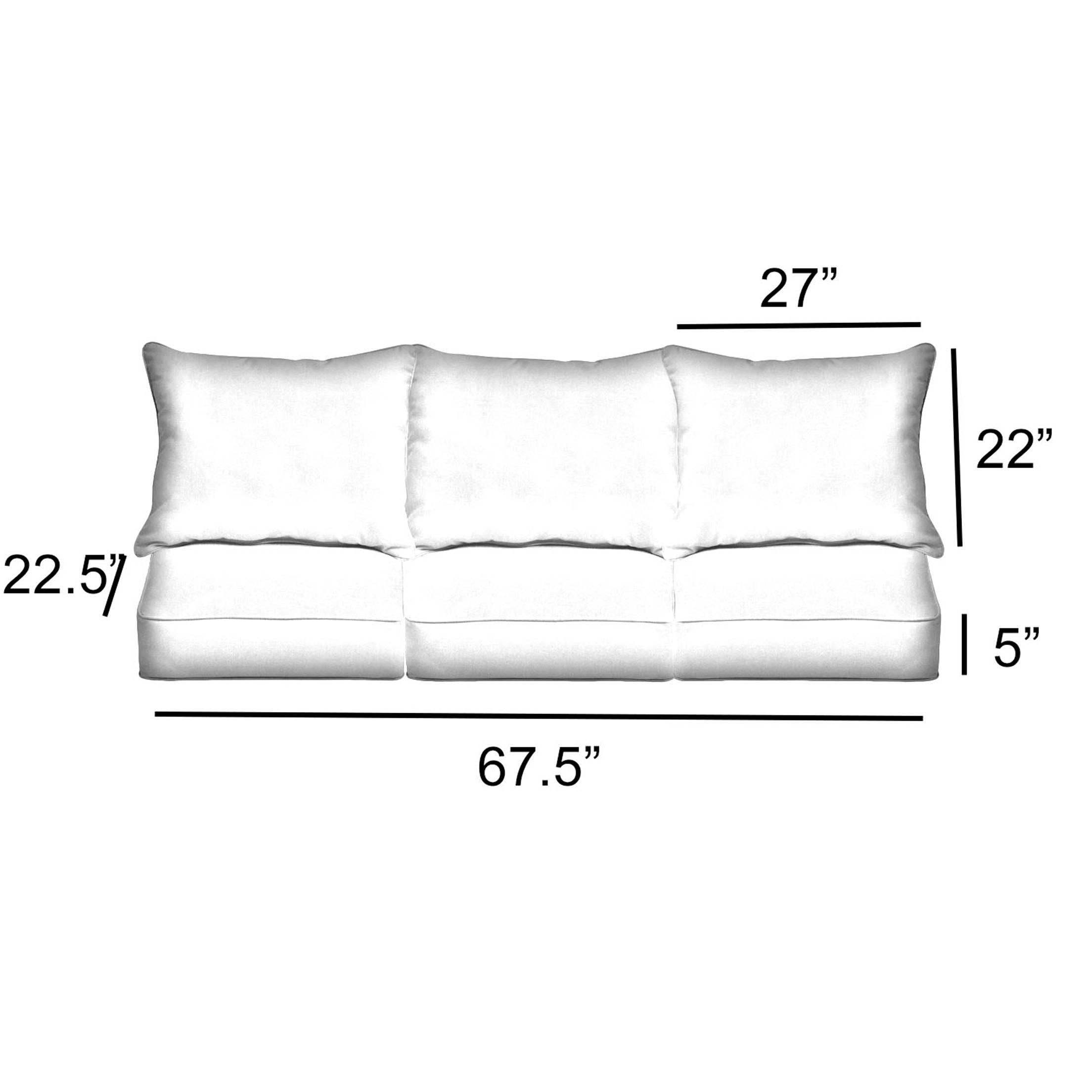 Sunbrella Square Outdoor Deep Seating Sofa Pillow and Cushion Set