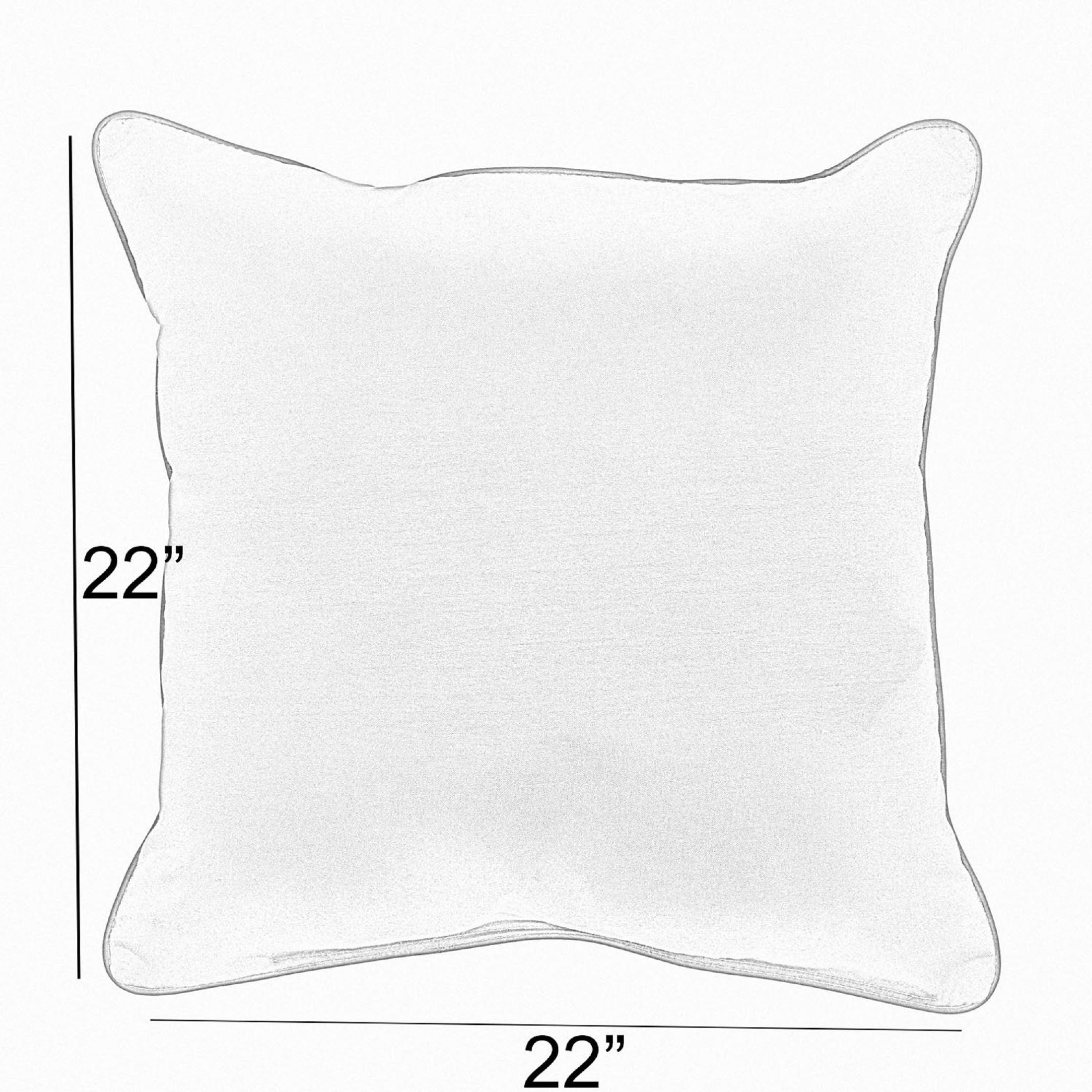 Sunbrella Berenson with Contrast Cording Square Corded Pillow (Set of 2) - Sorra Home