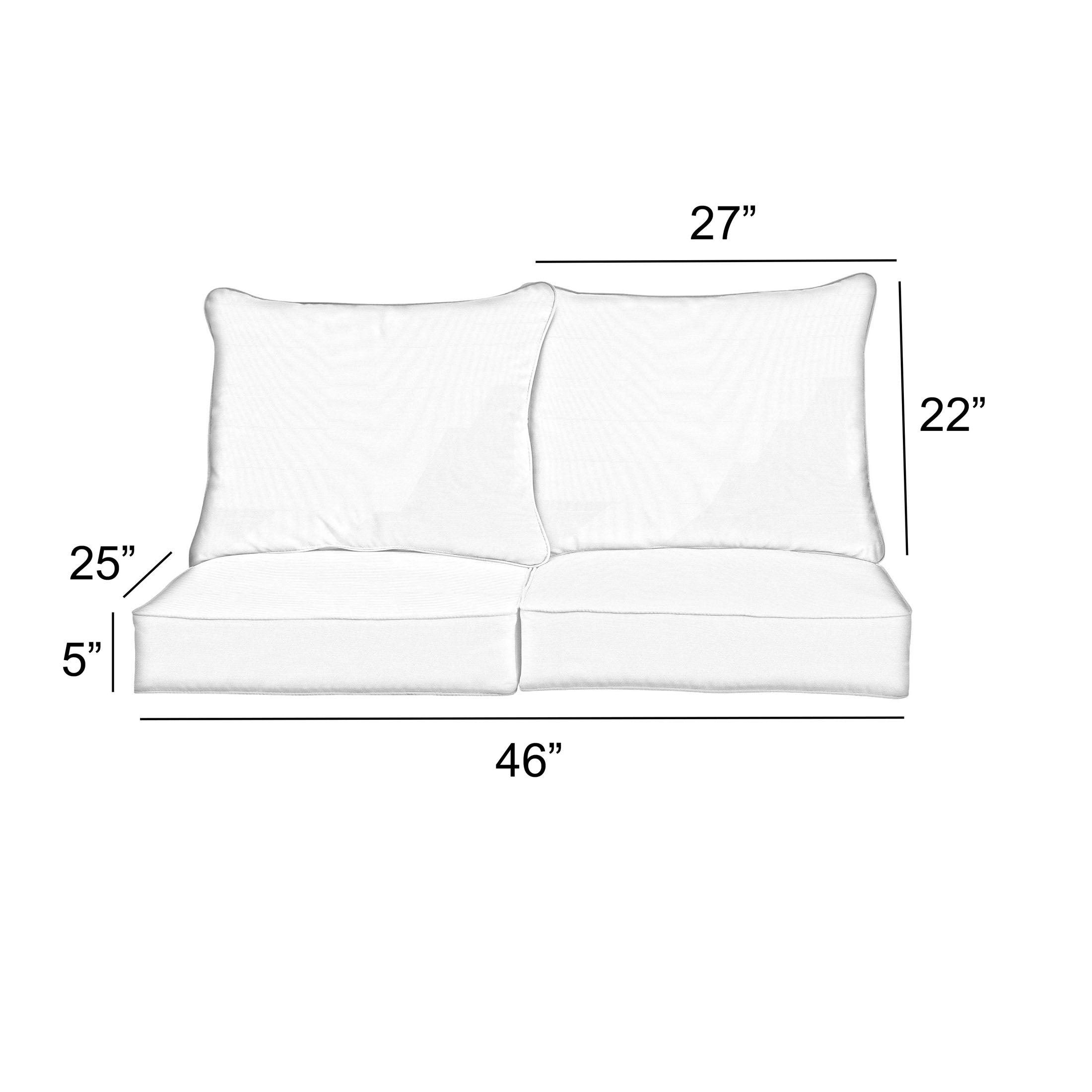 Sunbrella Elegance Marble Deep Seating Loveseat Pillow Cushion Set - Sorra Home