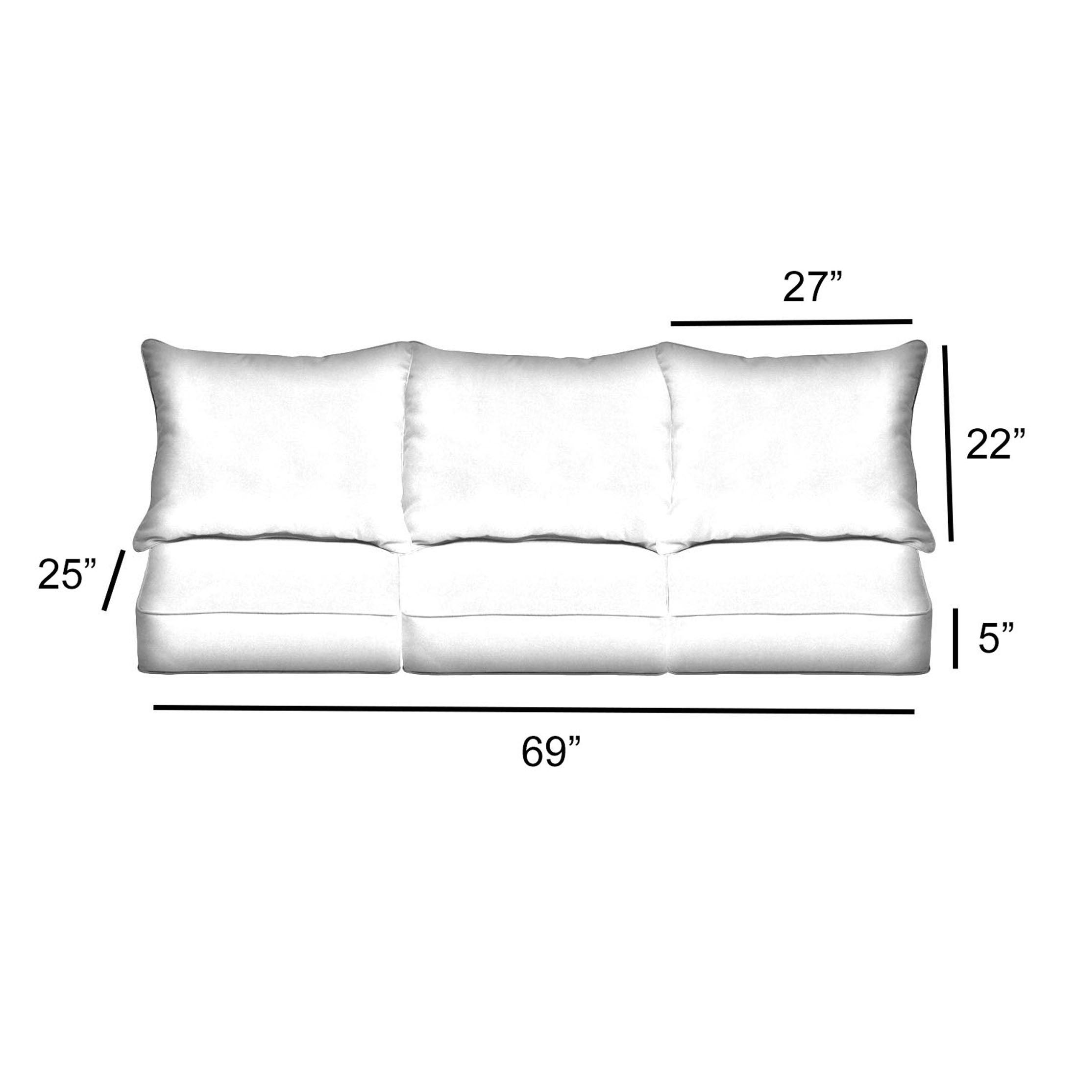 Sunbrella Canvas Deep Seating Sofa Pillow & Cushion Set - Sorra Home