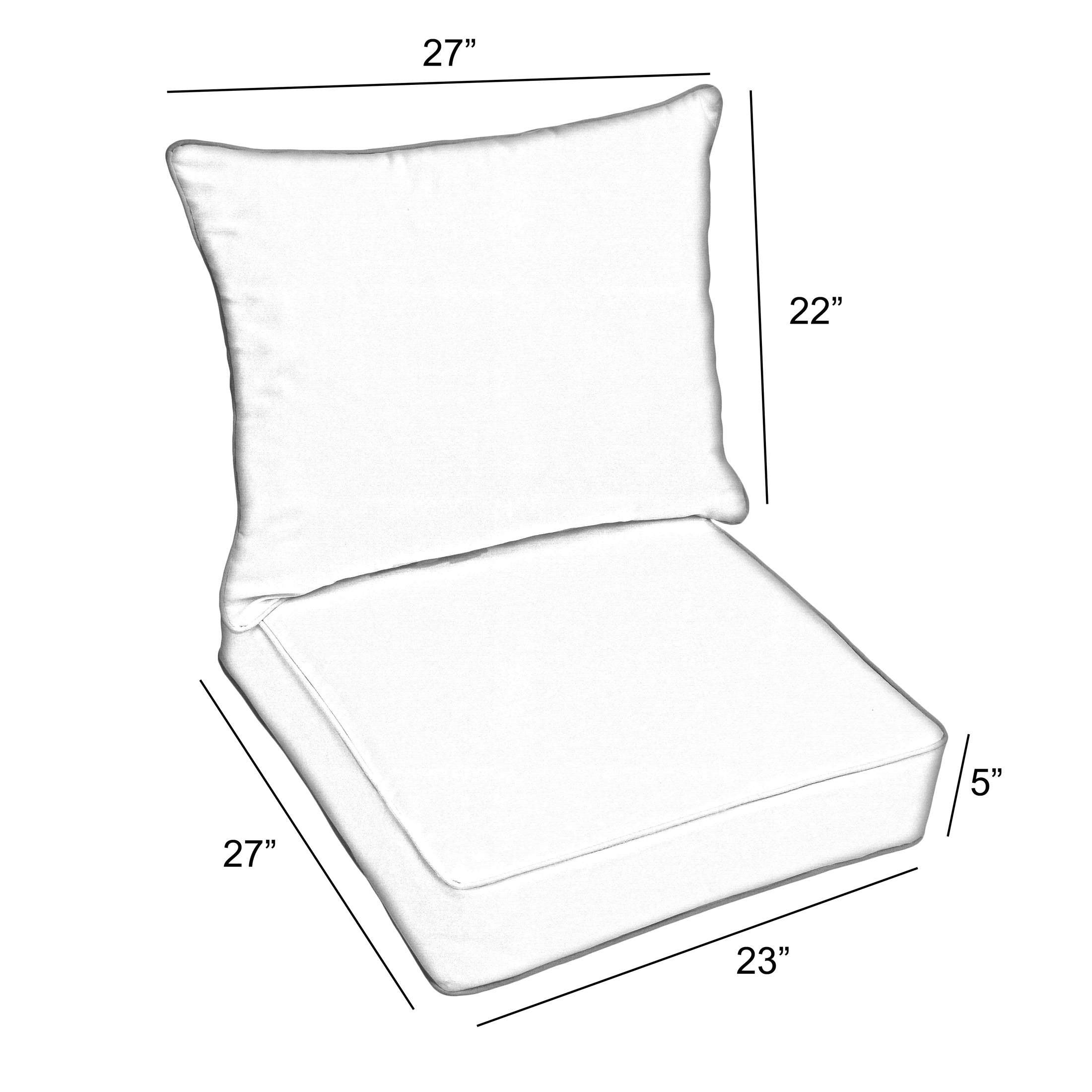 Sunbrella Deep Seating Corded Pillow and Cushion Set