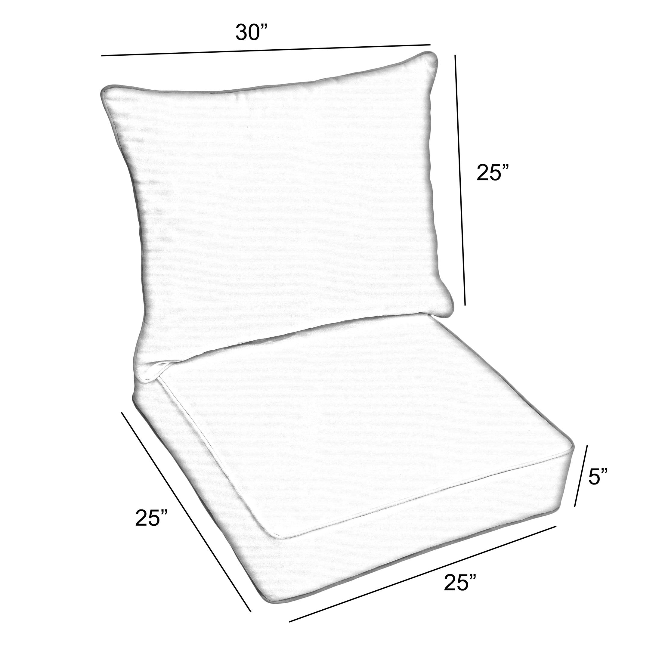 Sunbrella Deep Seating Corded Pillow and Cushion Set