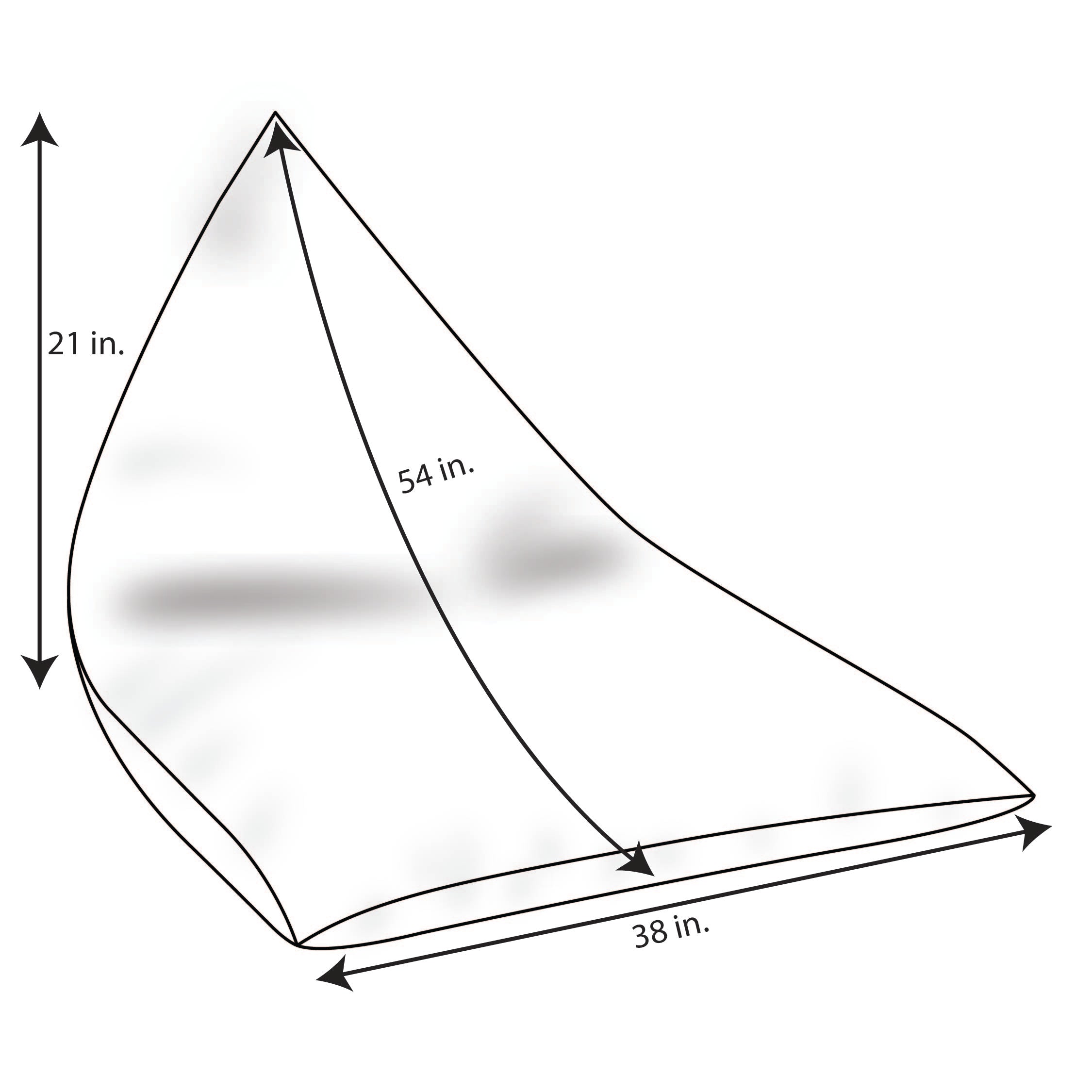 Sunbrella Pendleton Rectangle Outdoor Bean Lounger - dimensions line drawing