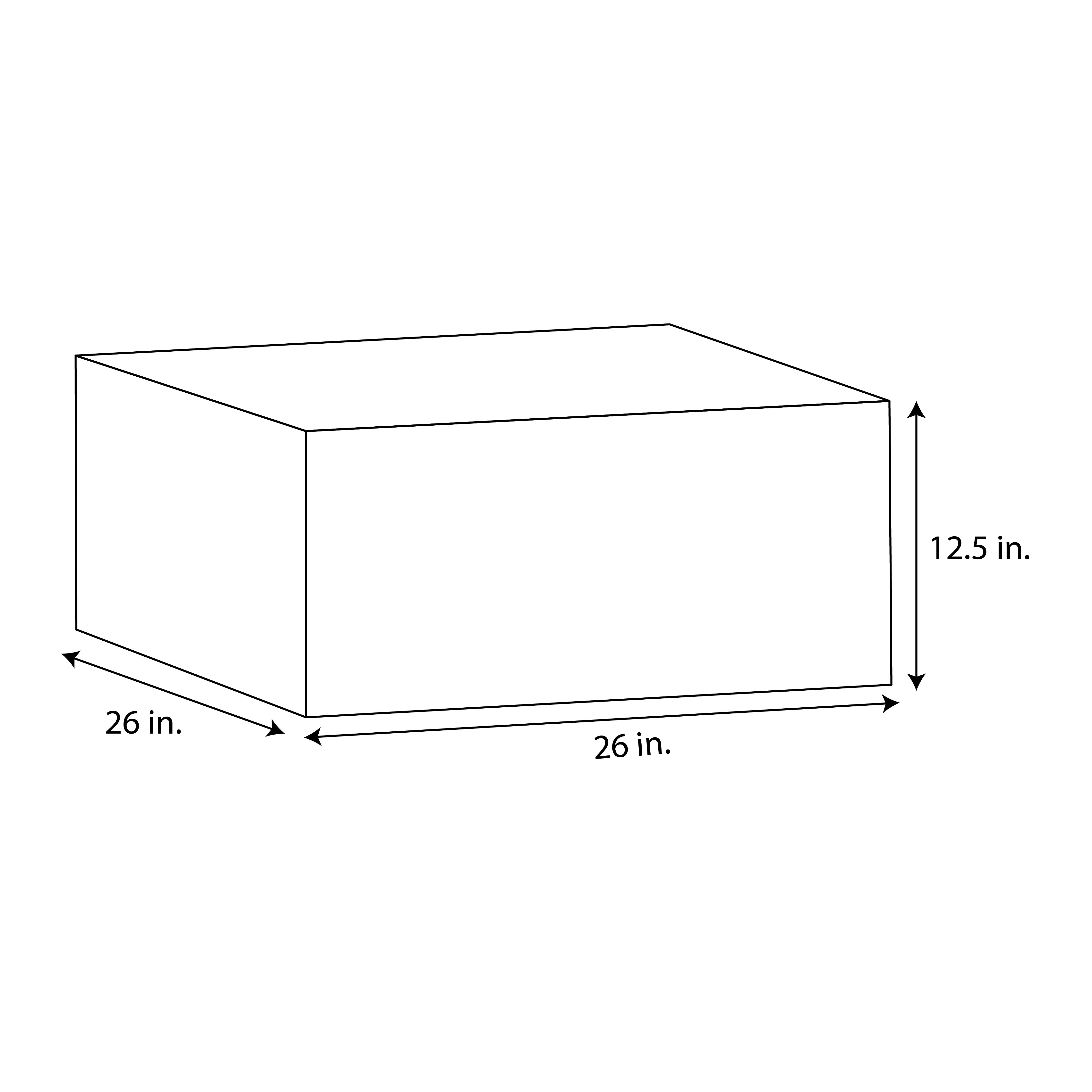 Sunbrella Pendleton 26 in Square Outdoor Bean Pouf - dimensions line drawing