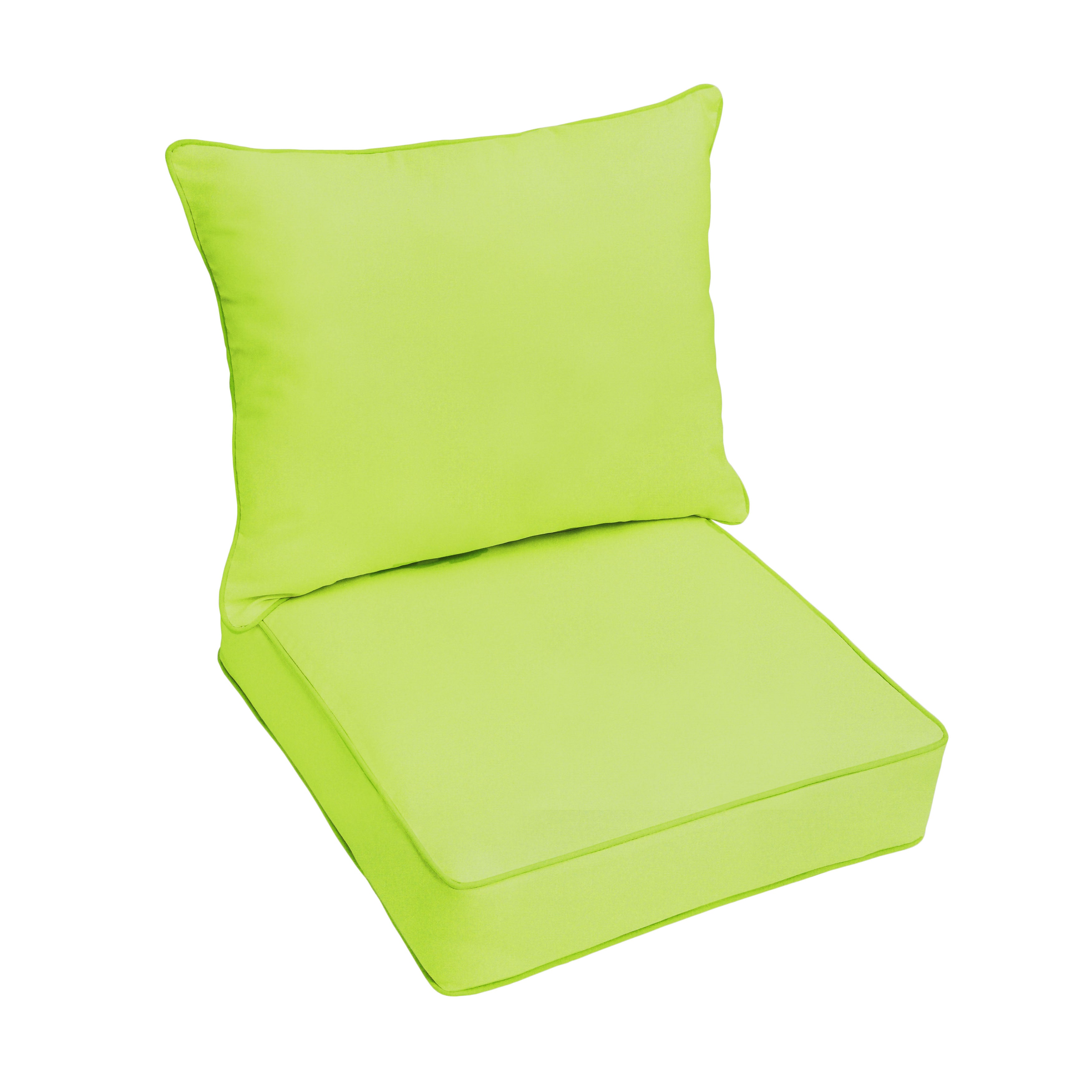 Sunbrella Deep Seating Corded Pillow and Cushion Set - Brights & Cool Tones in Canvas Macaw