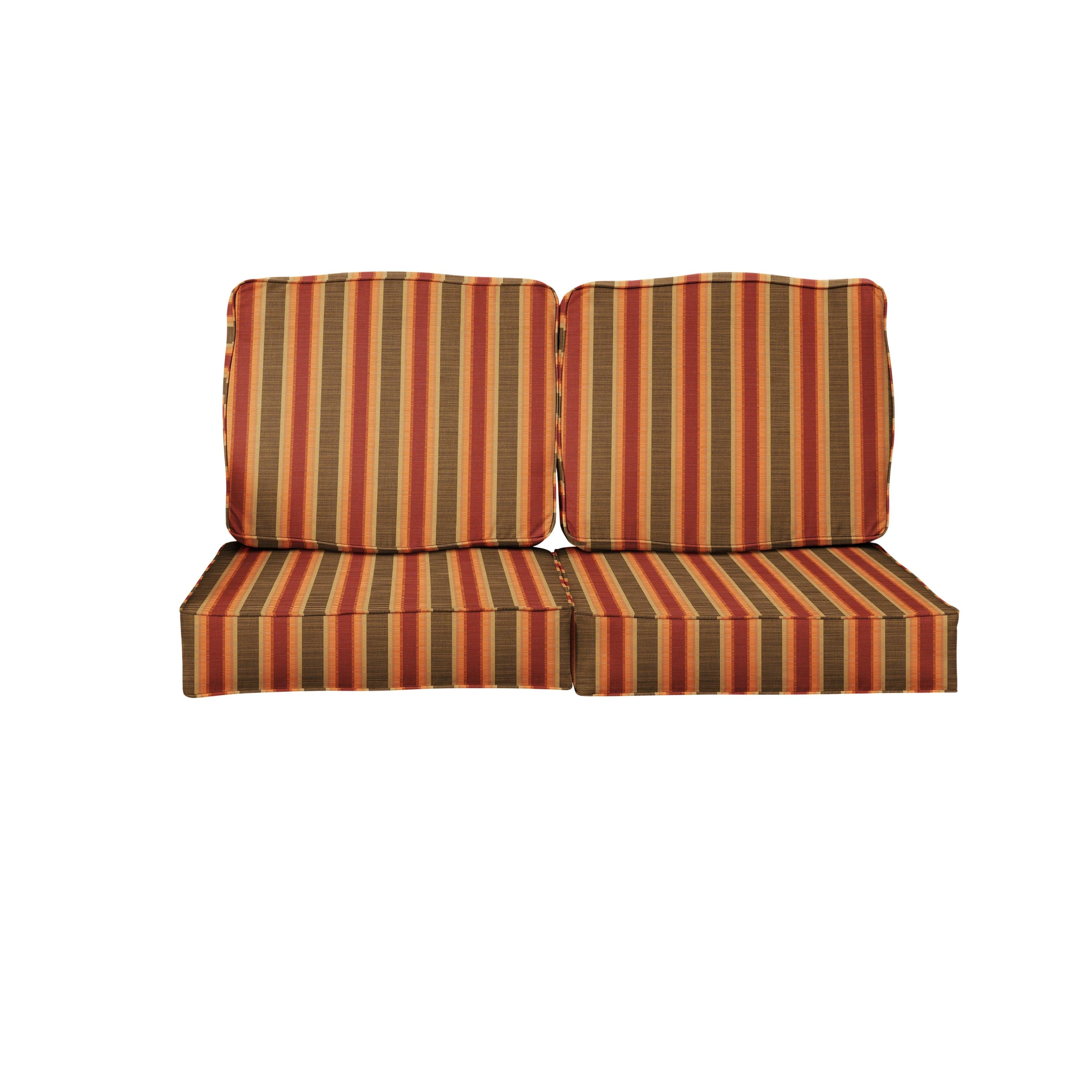 Sunbrella Dimone Sequoia Deep Seating Loveseat Cushion Set - Sorra Home