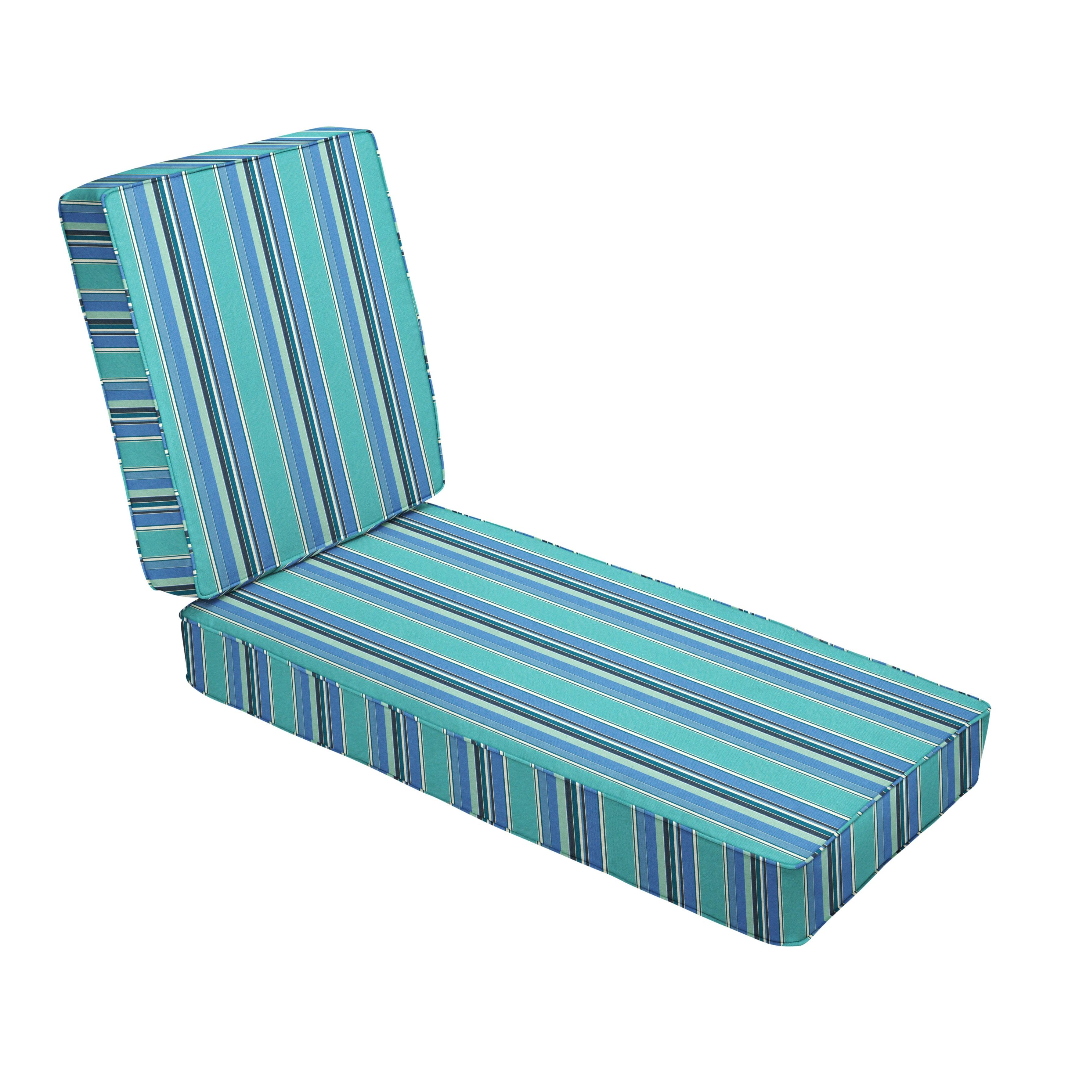 Sunbrella Stripe Chaise Lounge Cushion - Sorra Home