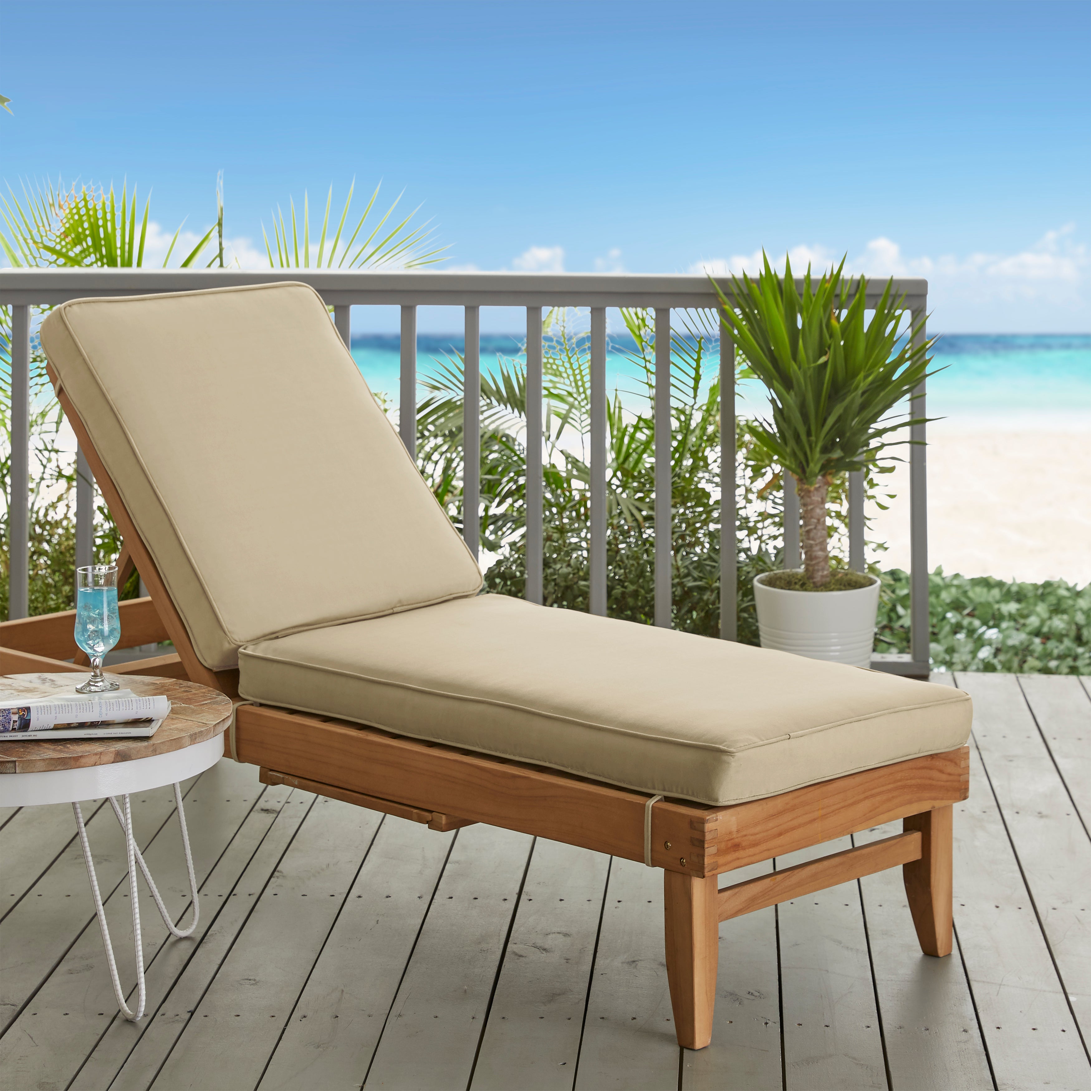 Sunbrella Canvas Chaise Lounge Cushion