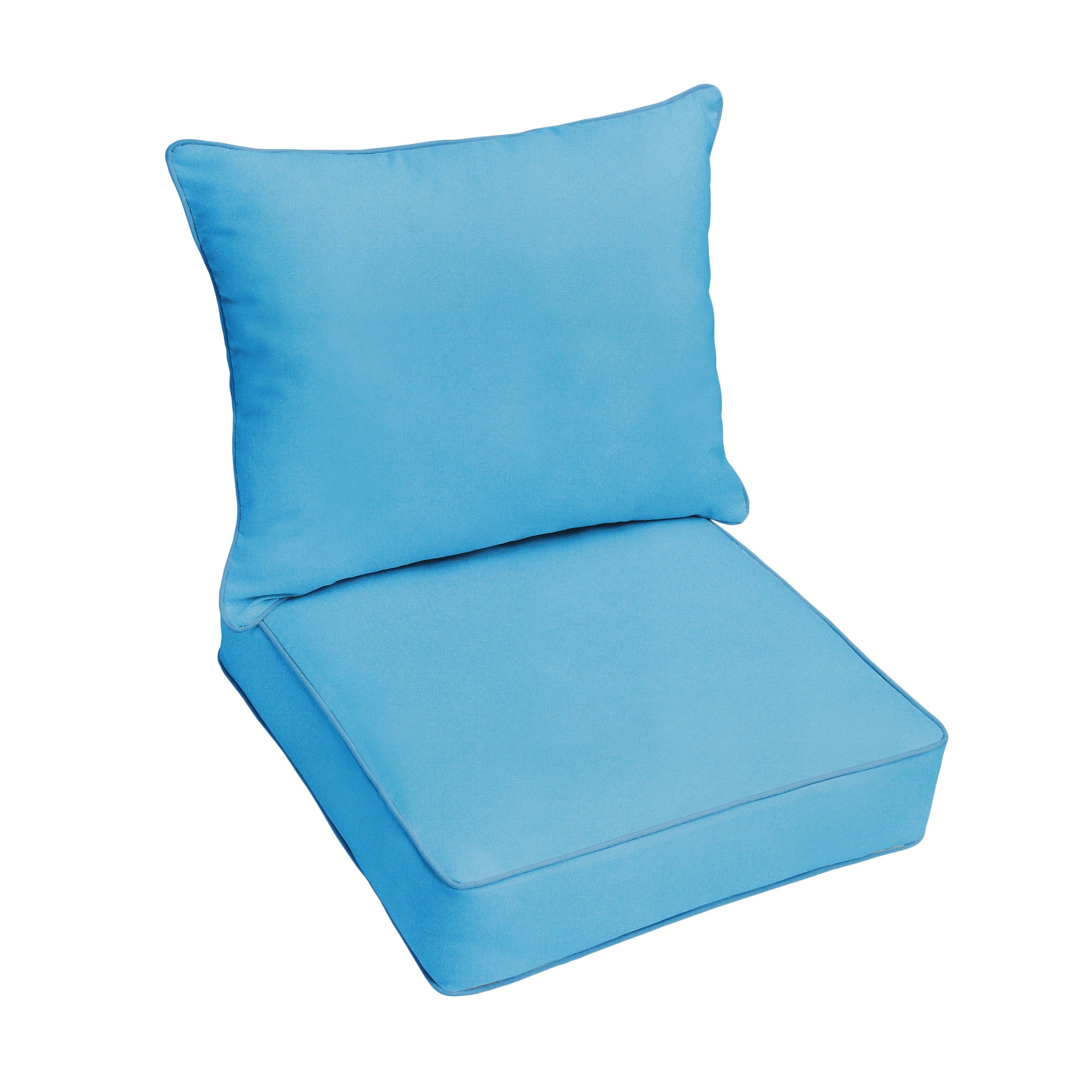 Sunbrella Deep Seating Corded Pillow and Cushion Set - Brights & Cool Tones in Canvas Capri