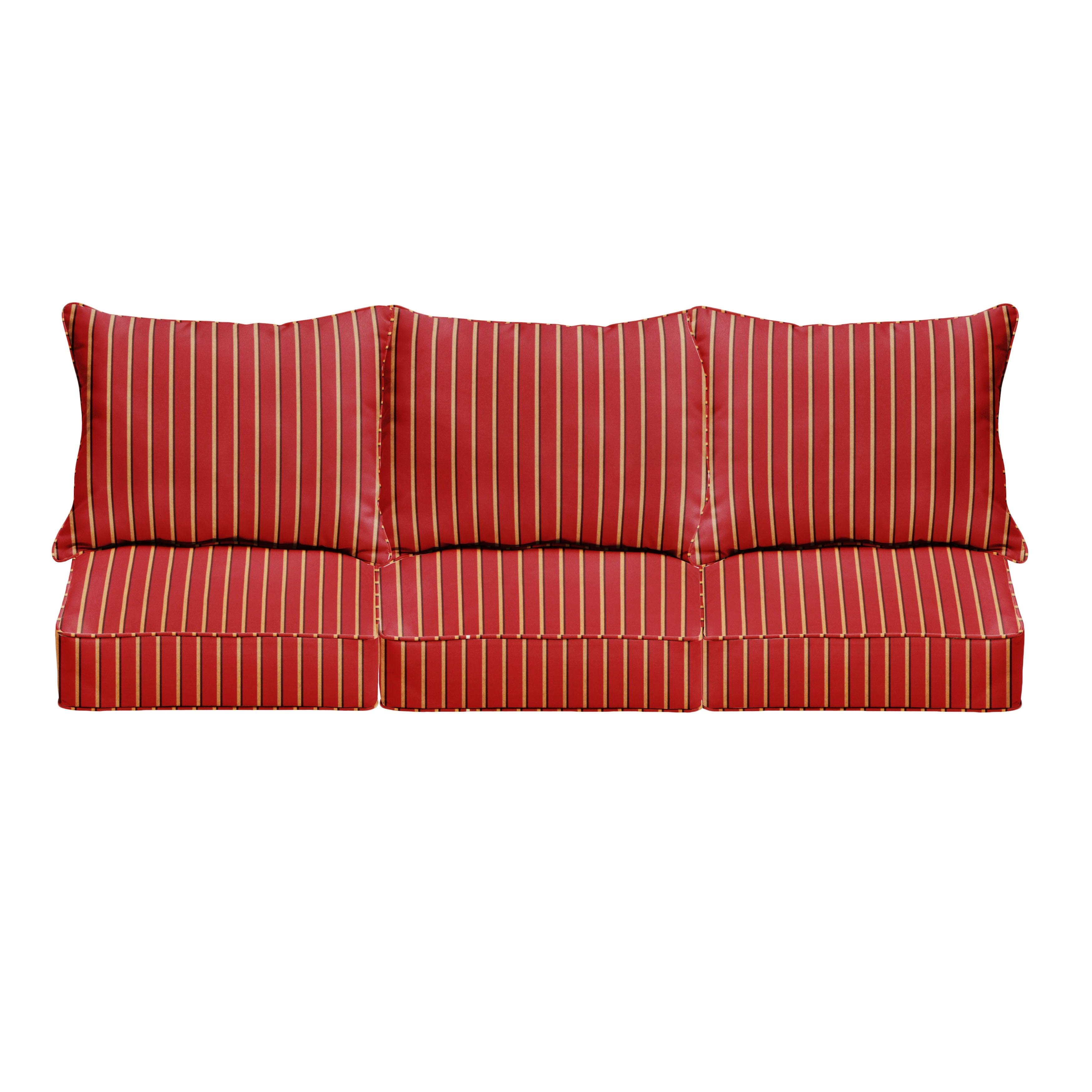 Sunbrella Hardwood Crimson Deep Seating Sofa Pillow & Cushion Set - Sorra Home