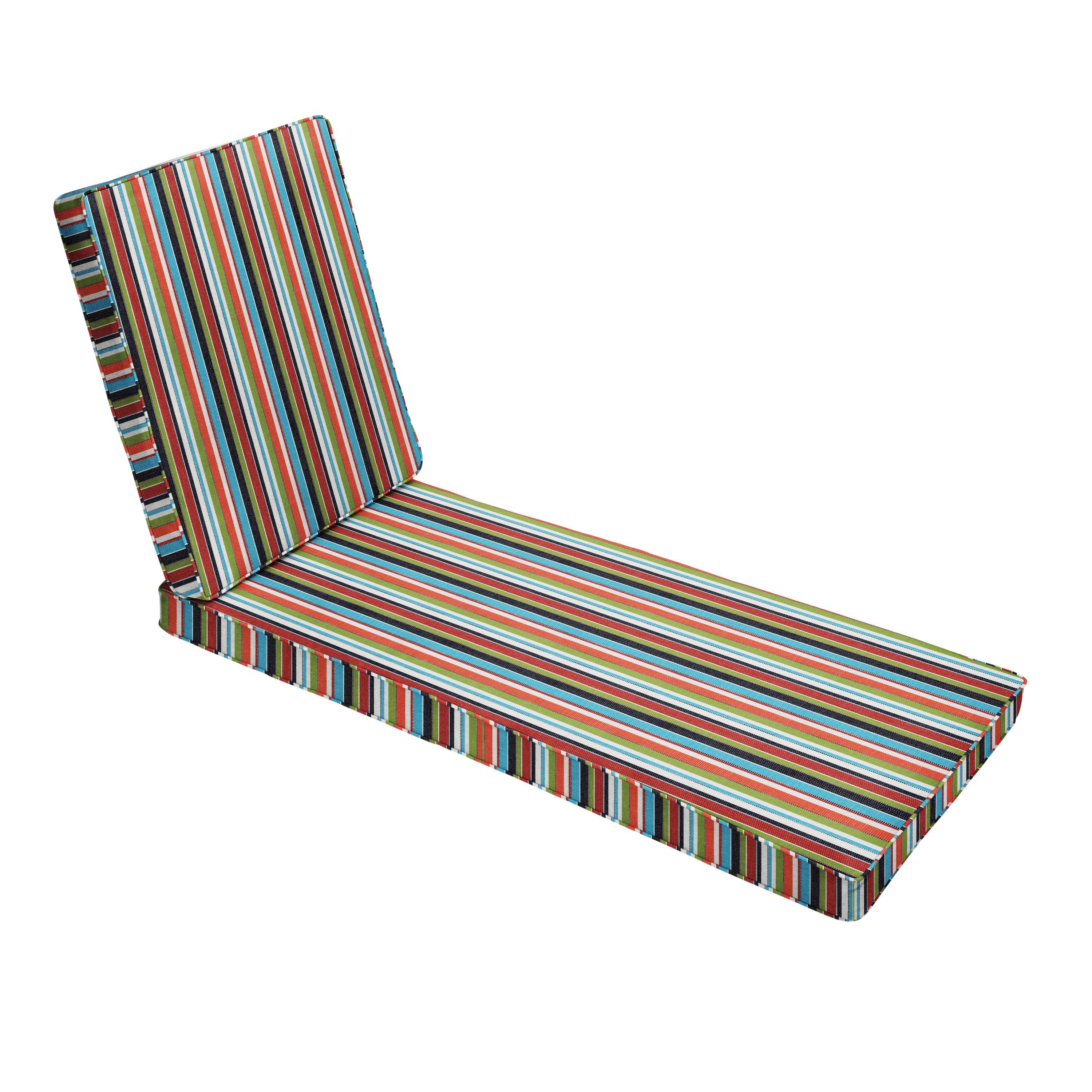 Sunbrella Stripe Chaise Lounge Cushion - Sorra Home