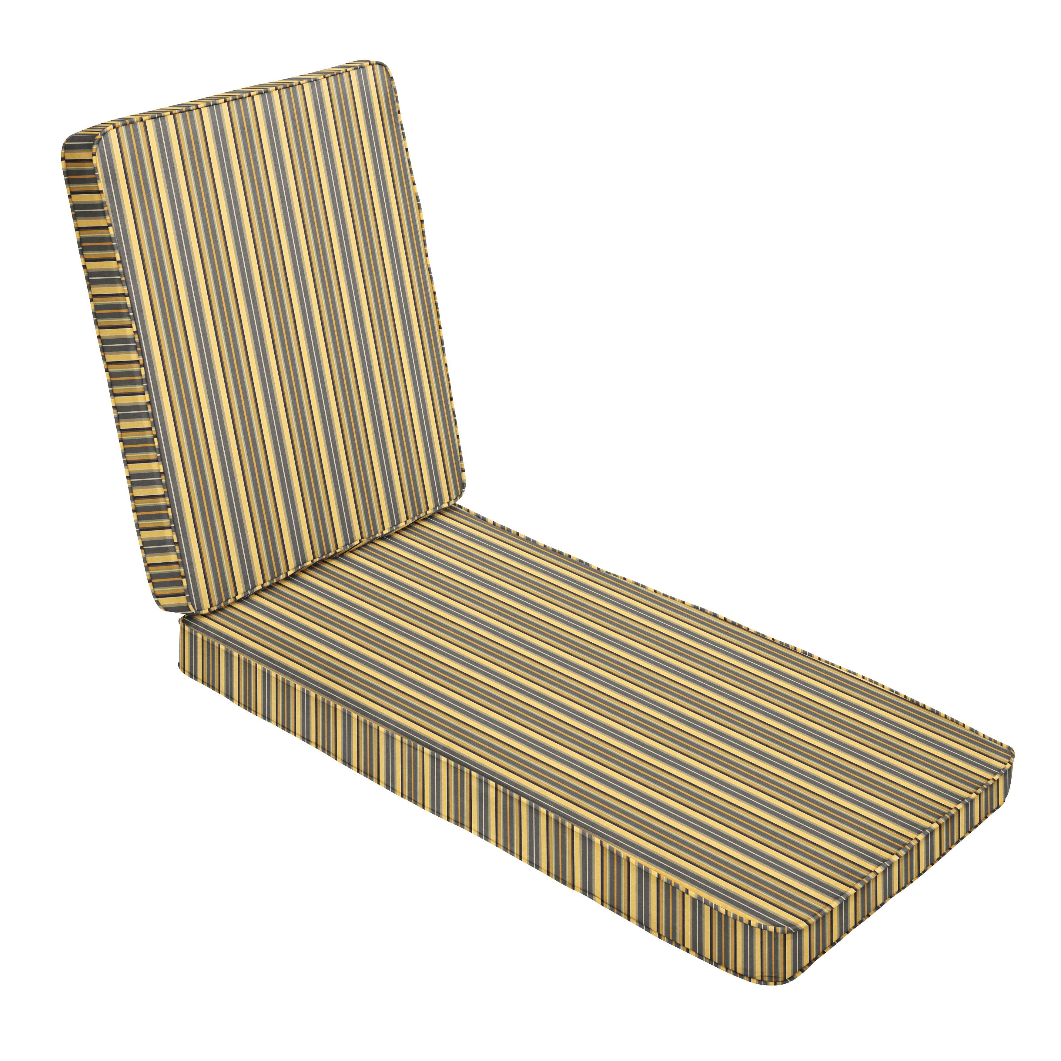 Sunbrella Stripe Chaise Lounge Cushion - Sorra Home