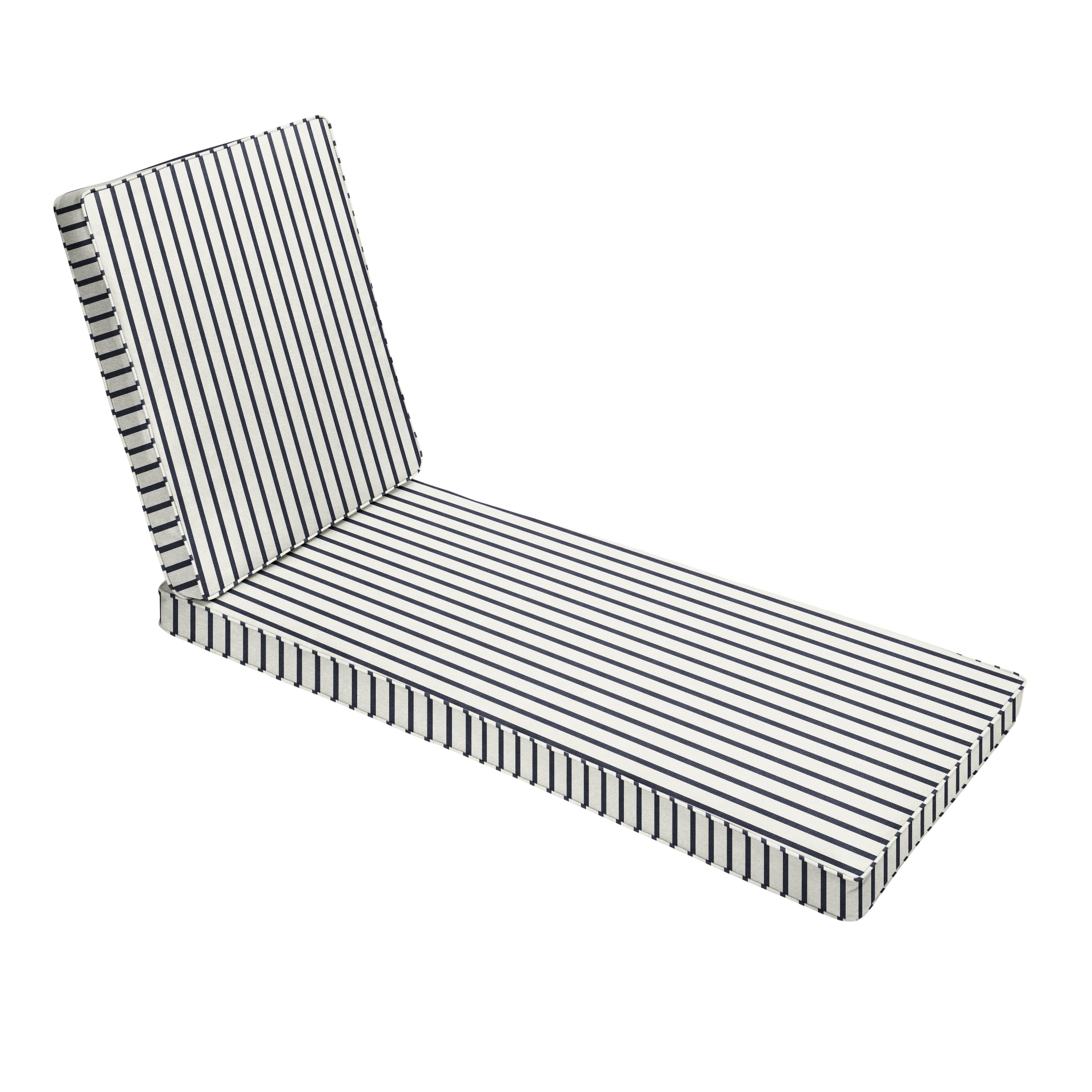 Sunbrella Stripe Chaise Lounge Cushion - Sorra Home