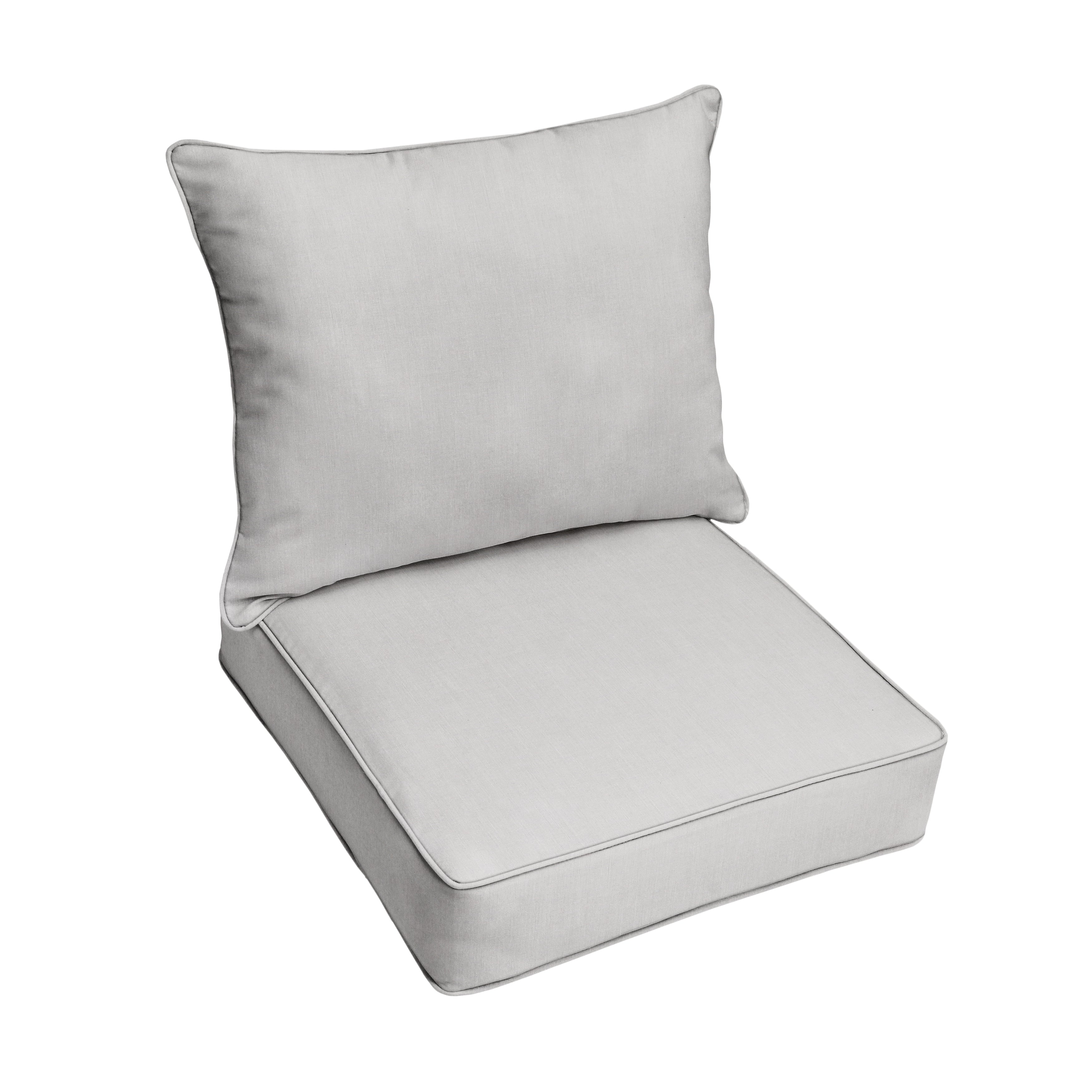 Sunbrella Deep Seating Corded Pillow and Cushion Set - Spectrum & Cast in Cast Pumice
