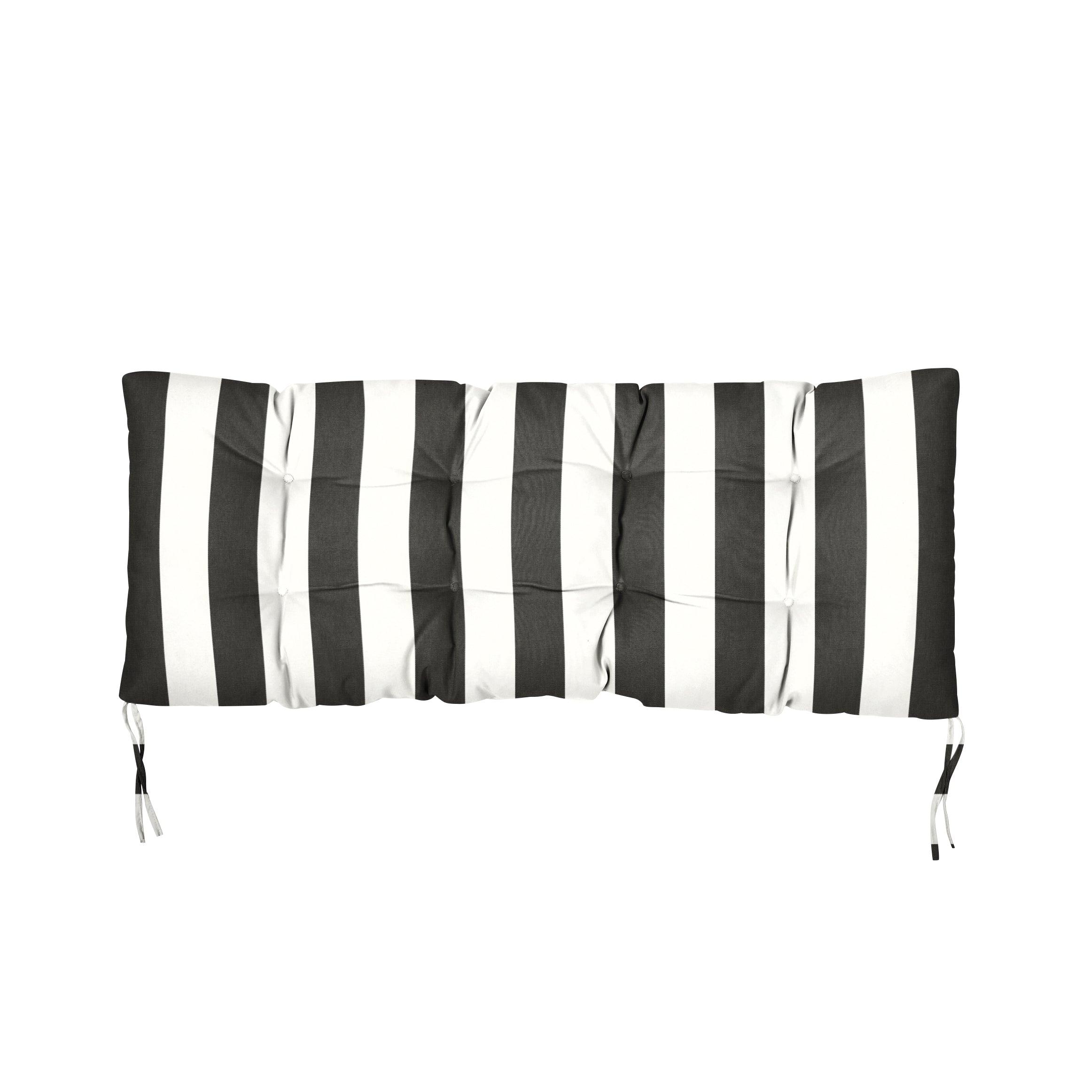 Sorra Home Sunbrella Ivory with Charcoal Grey Indoor/ Outdoor Bench Cushion - 60 x 19