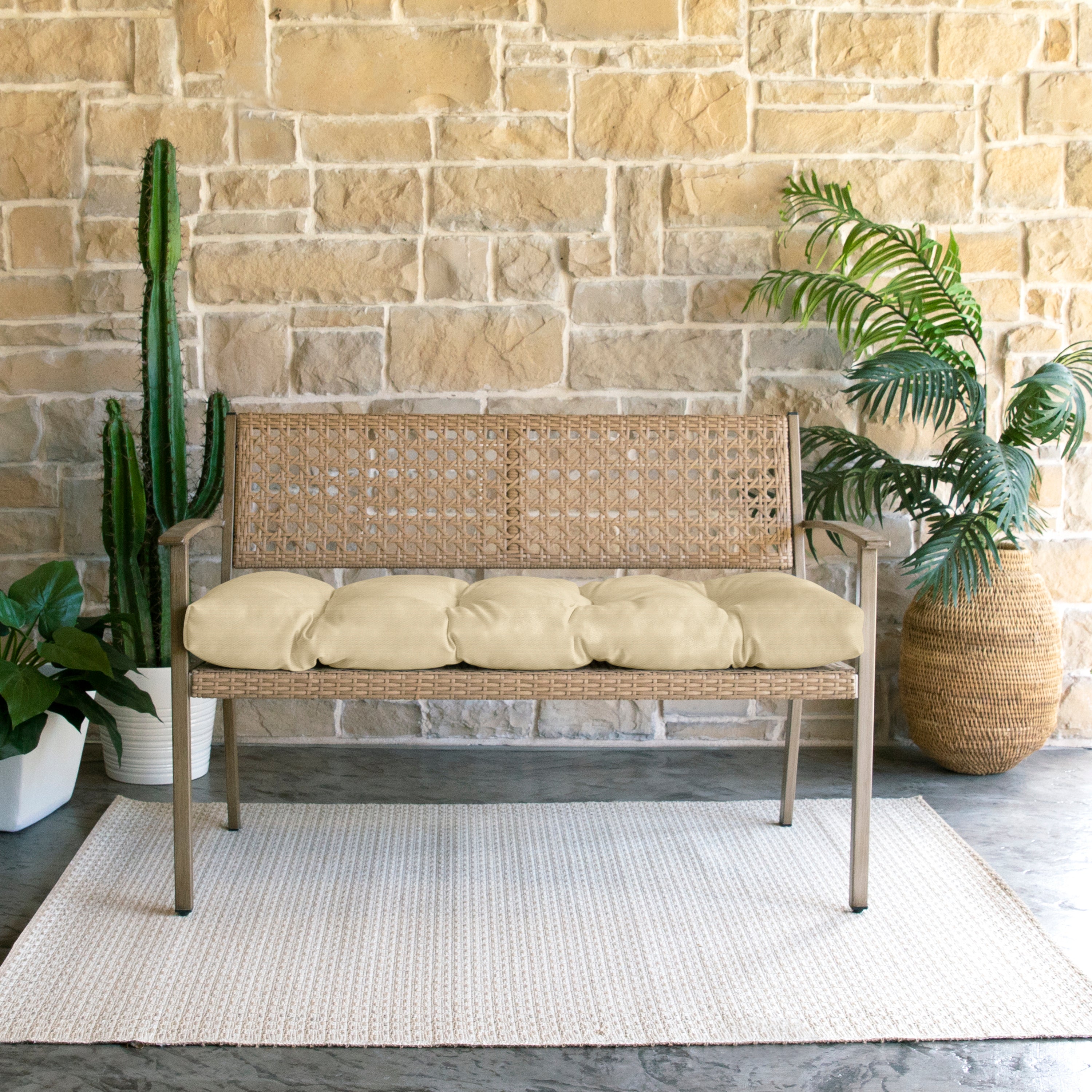 Sunbrella Tufted Indoor/Outdoor Bench Cushion