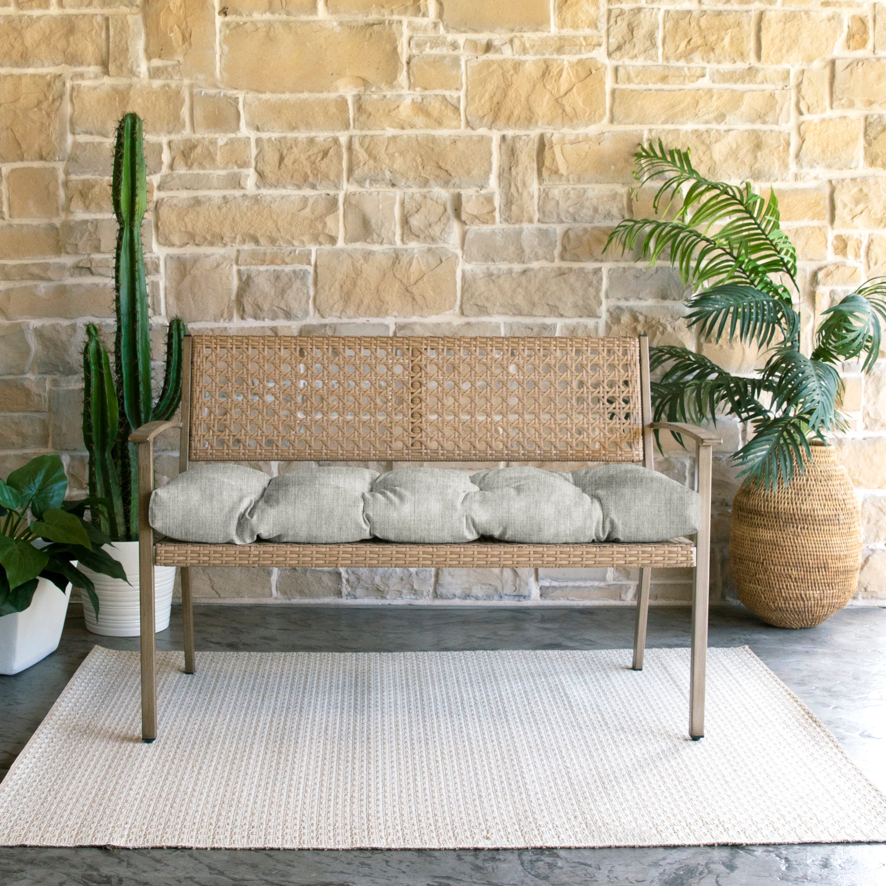 Sunbrella Tufted Indoor/Outdoor Bench Cushion