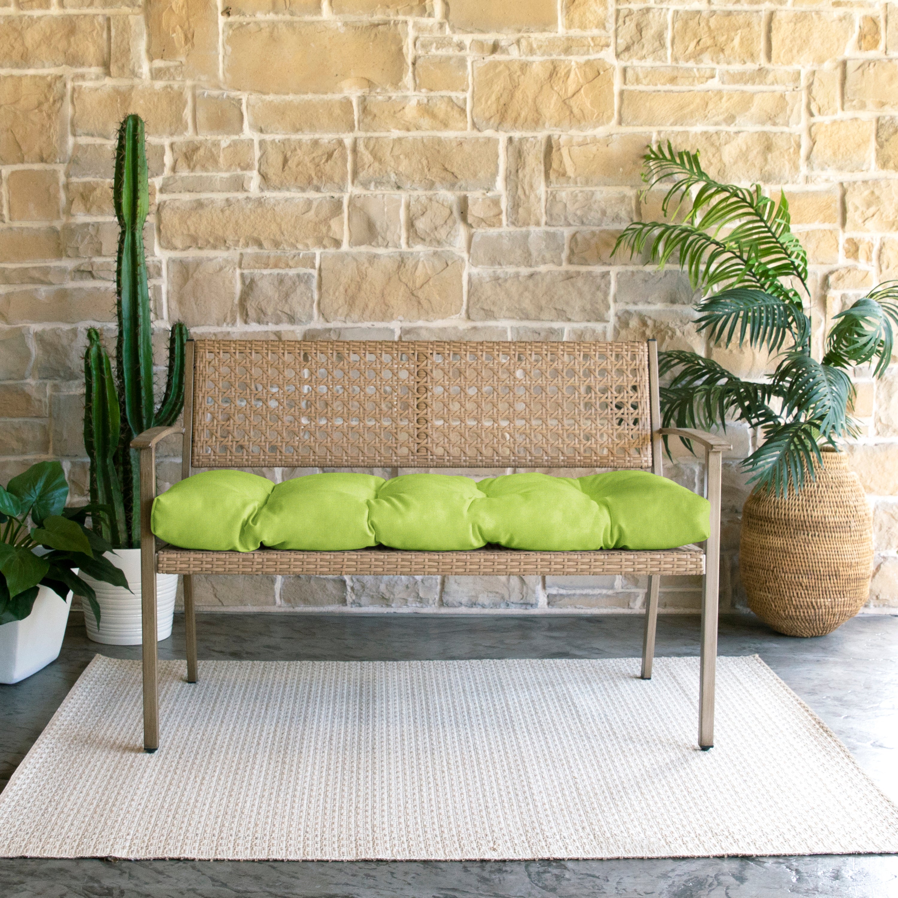 Sunbrella Tufted Indoor/Outdoor Bench Cushion