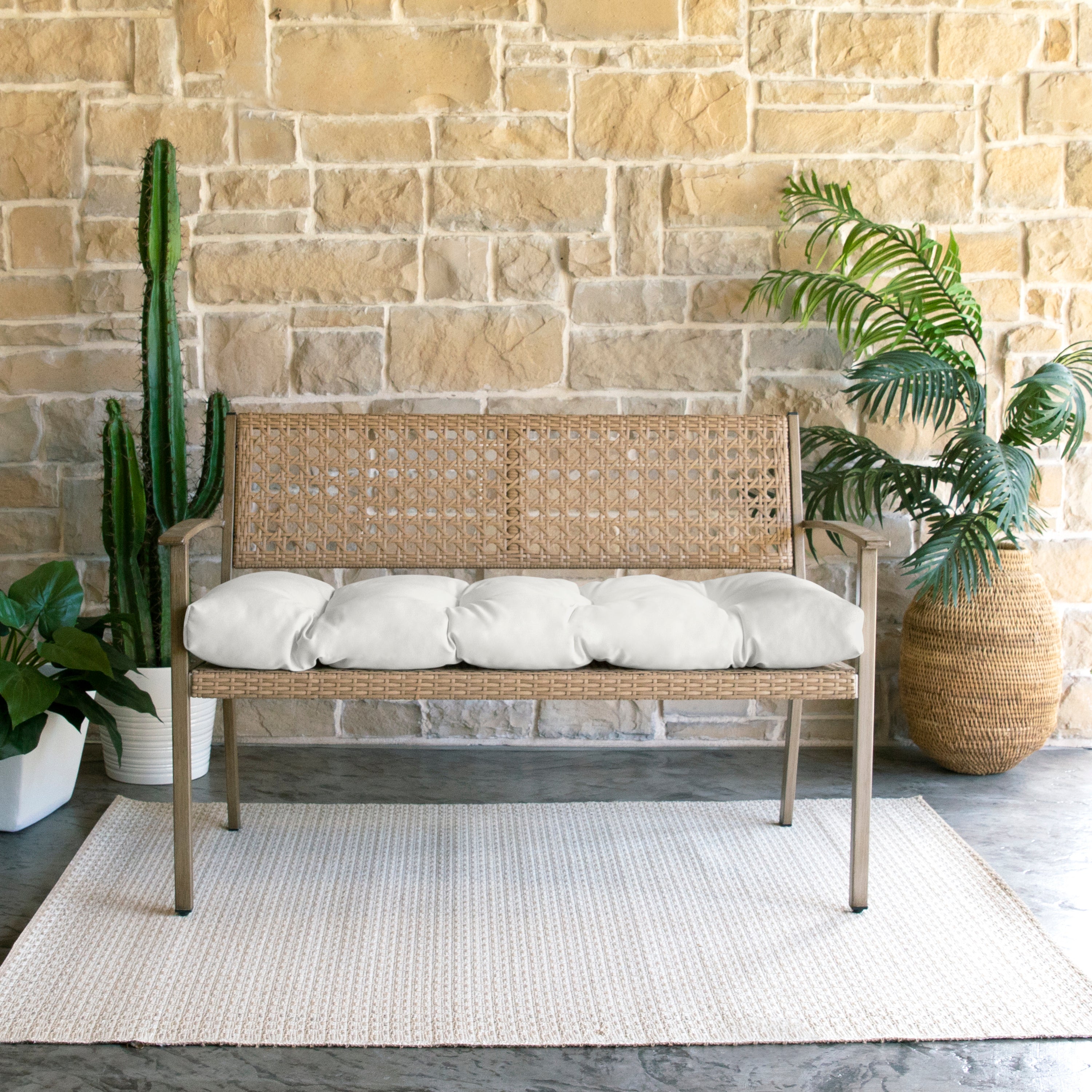 Sunbrella Tufted Indoor/Outdoor Bench Cushion