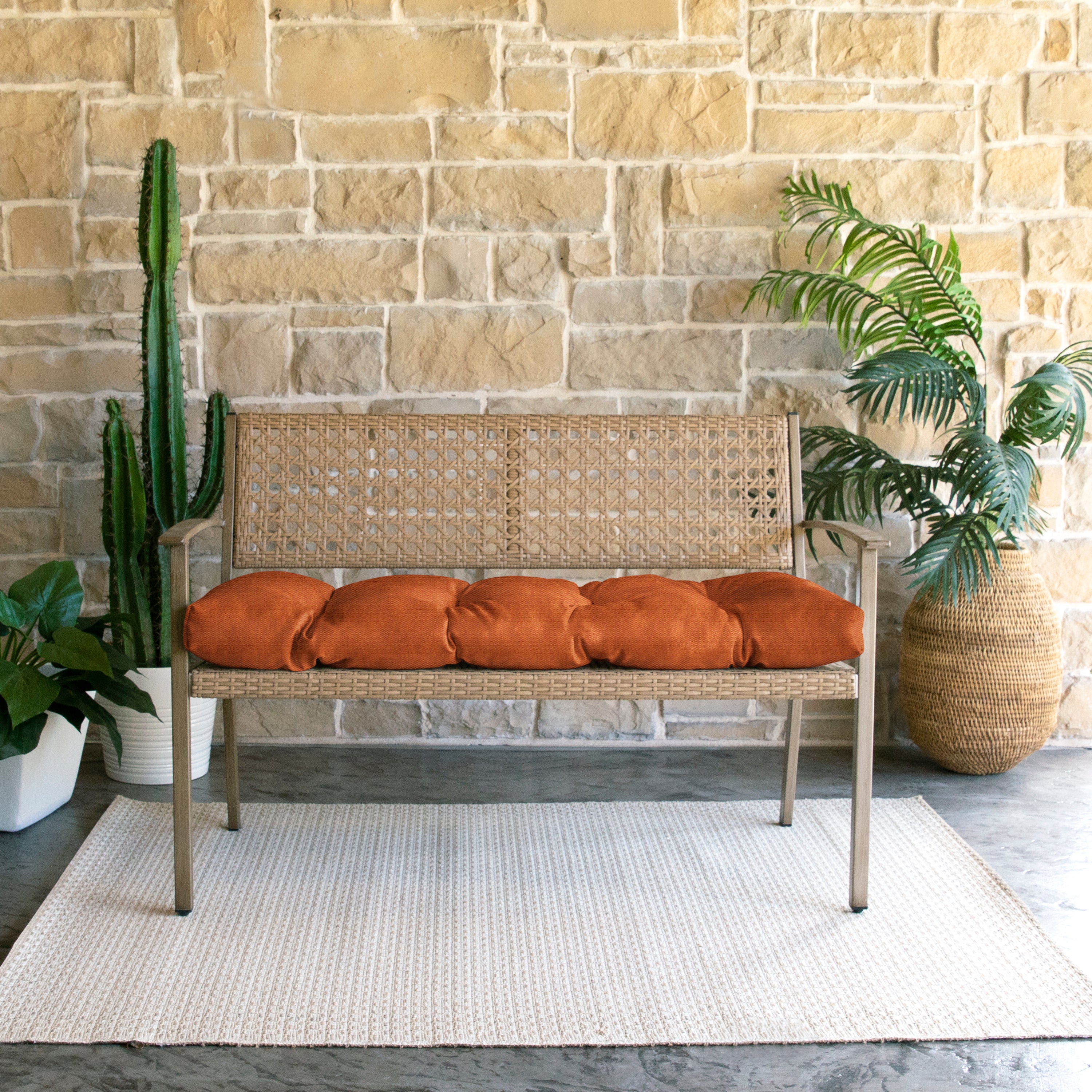 Sunbrella Tufted Indoor/Outdoor Bench Cushion