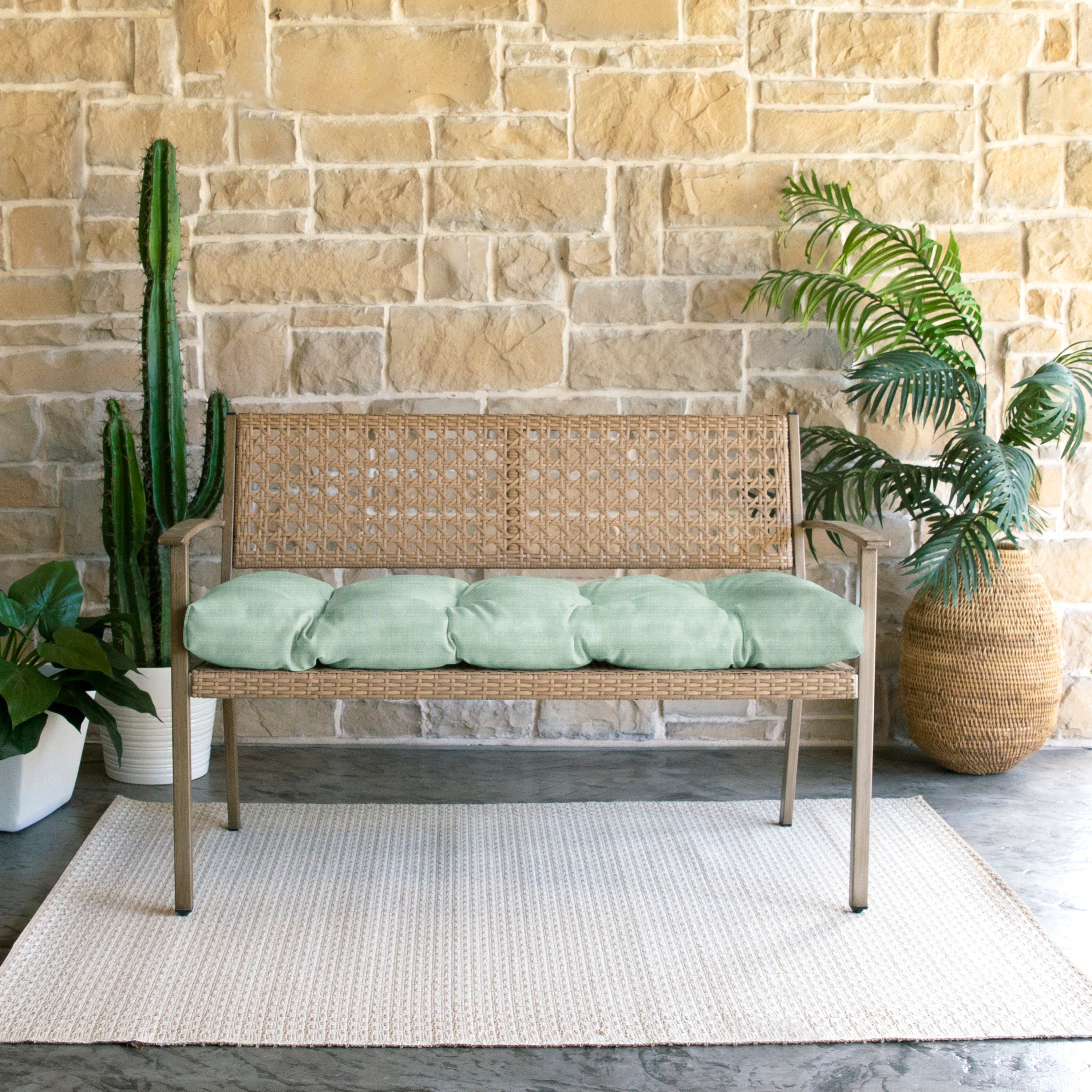 Sunbrella Tufted Indoor/Outdoor Bench Cushion