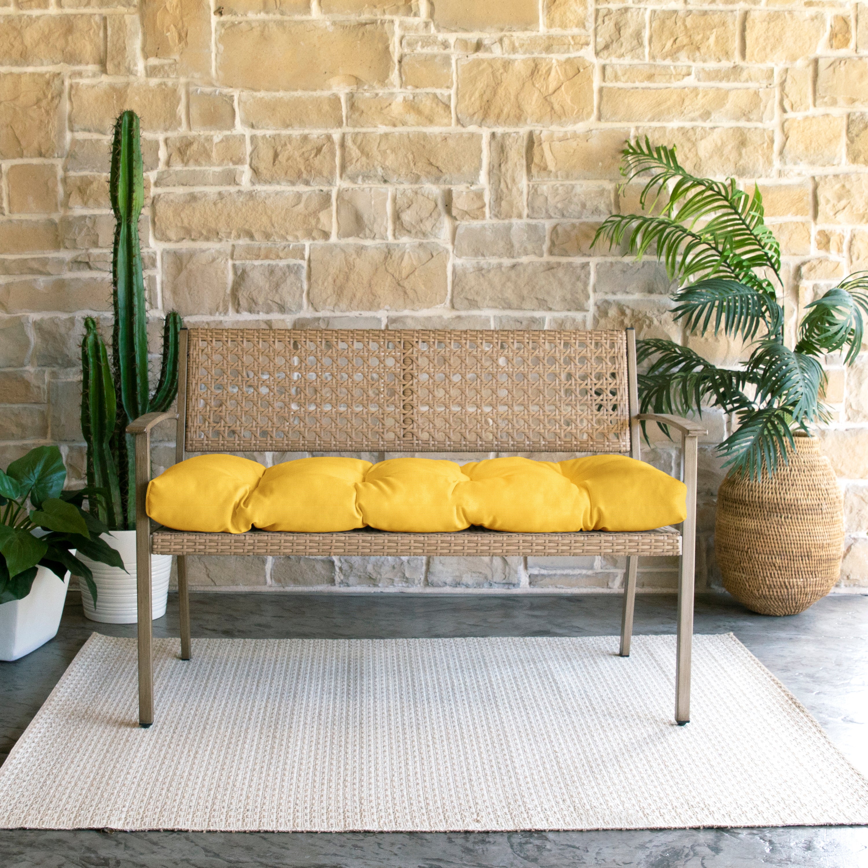 Sunbrella Tufted Indoor/Outdoor Bench Cushion