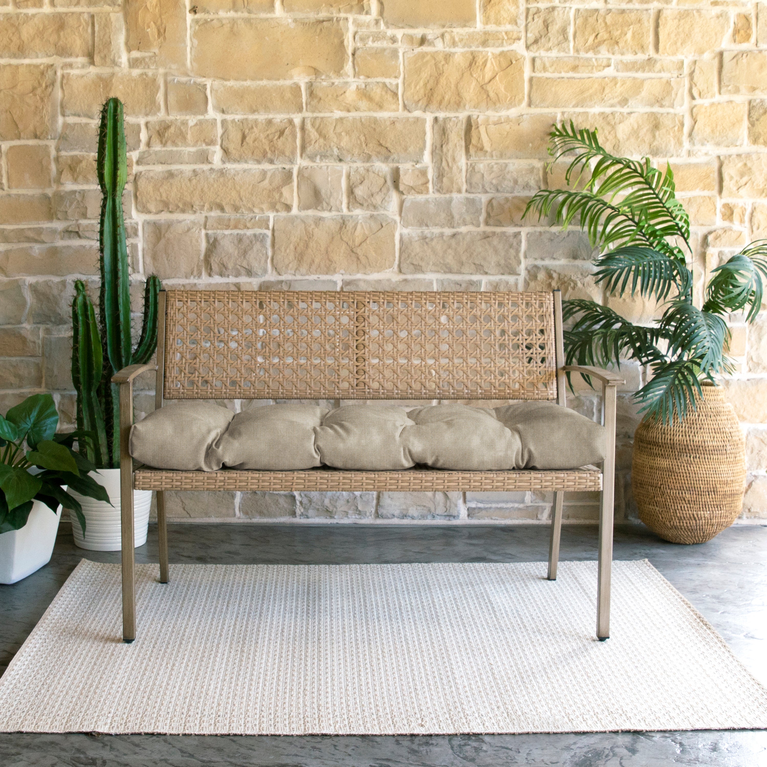 Sunbrella Tufted Indoor/Outdoor Bench Cushion