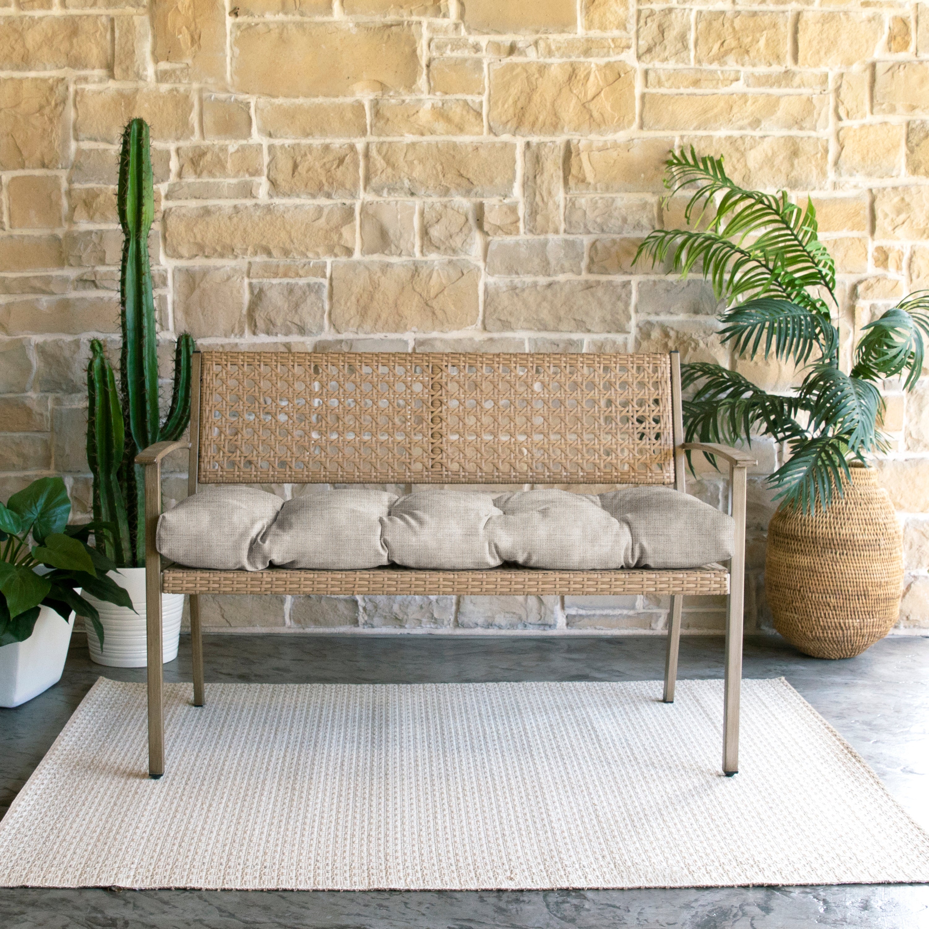 Sunbrella Tufted Indoor/Outdoor Bench Cushion