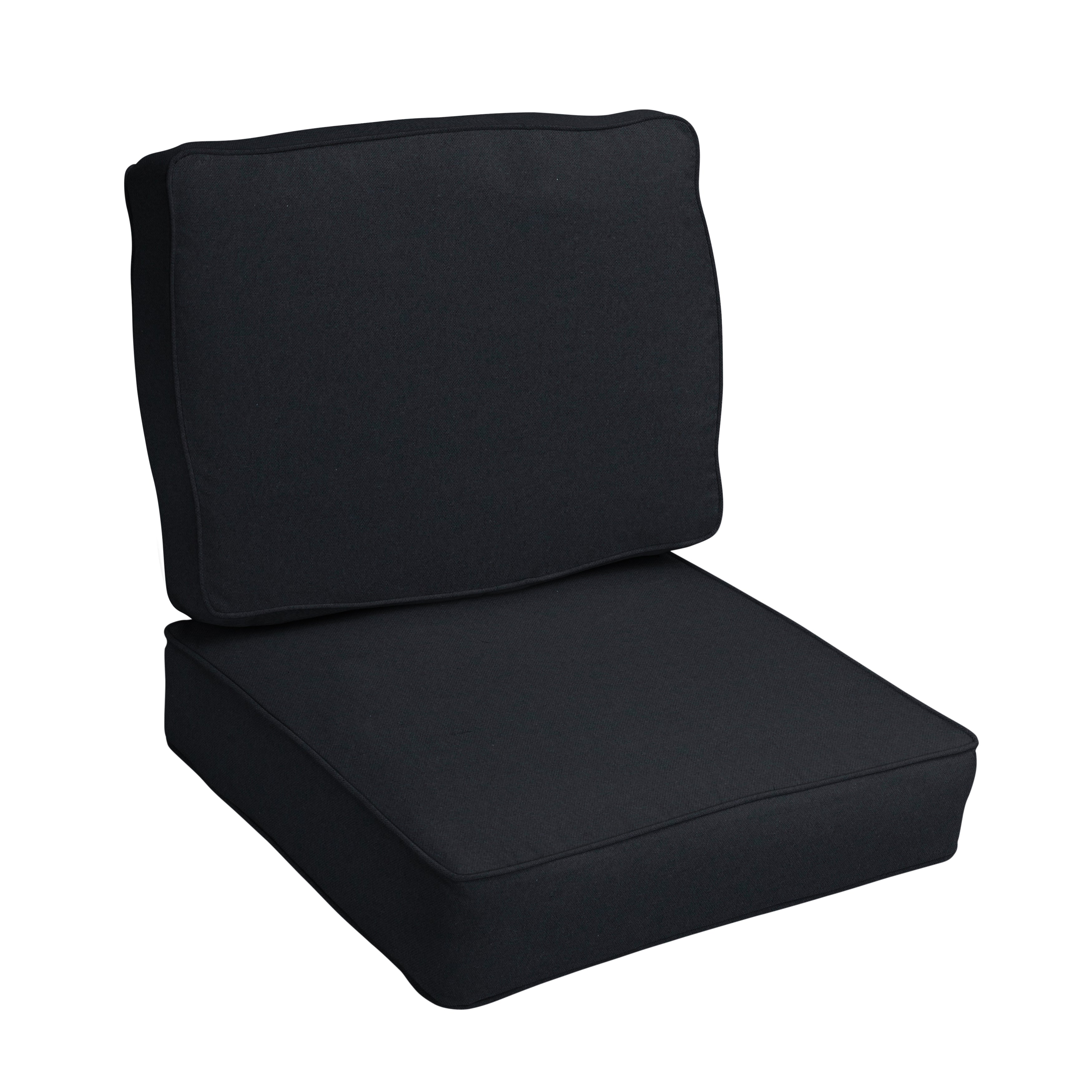 Indoor/Outdoor Deep Seating Cushion Set - Black