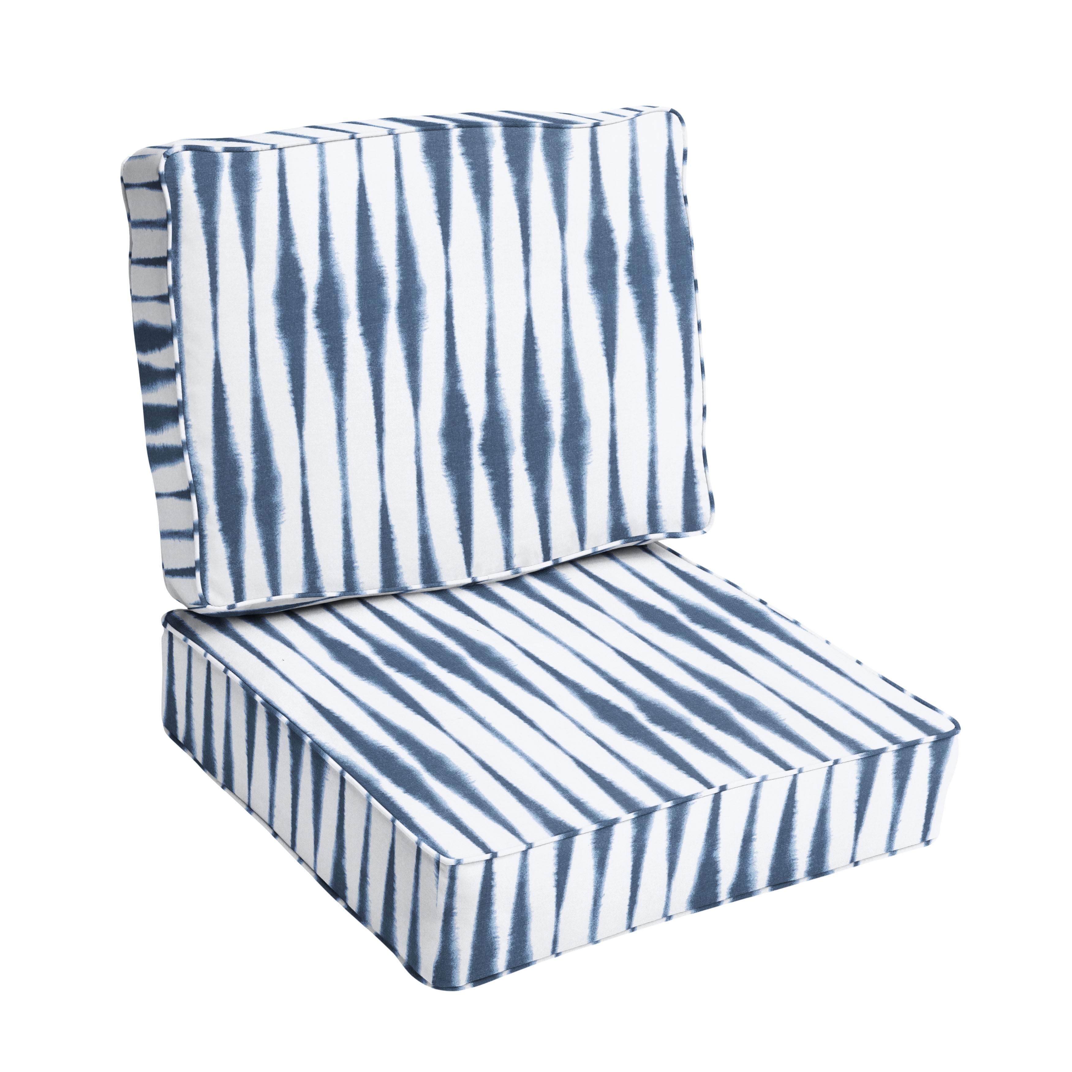 Printed Indoor/Outdoor Deep Seating Cushion Set - Premier Prints - Salix Vintage Indigo 22.5 in W x 22.5 in D x 5 in H