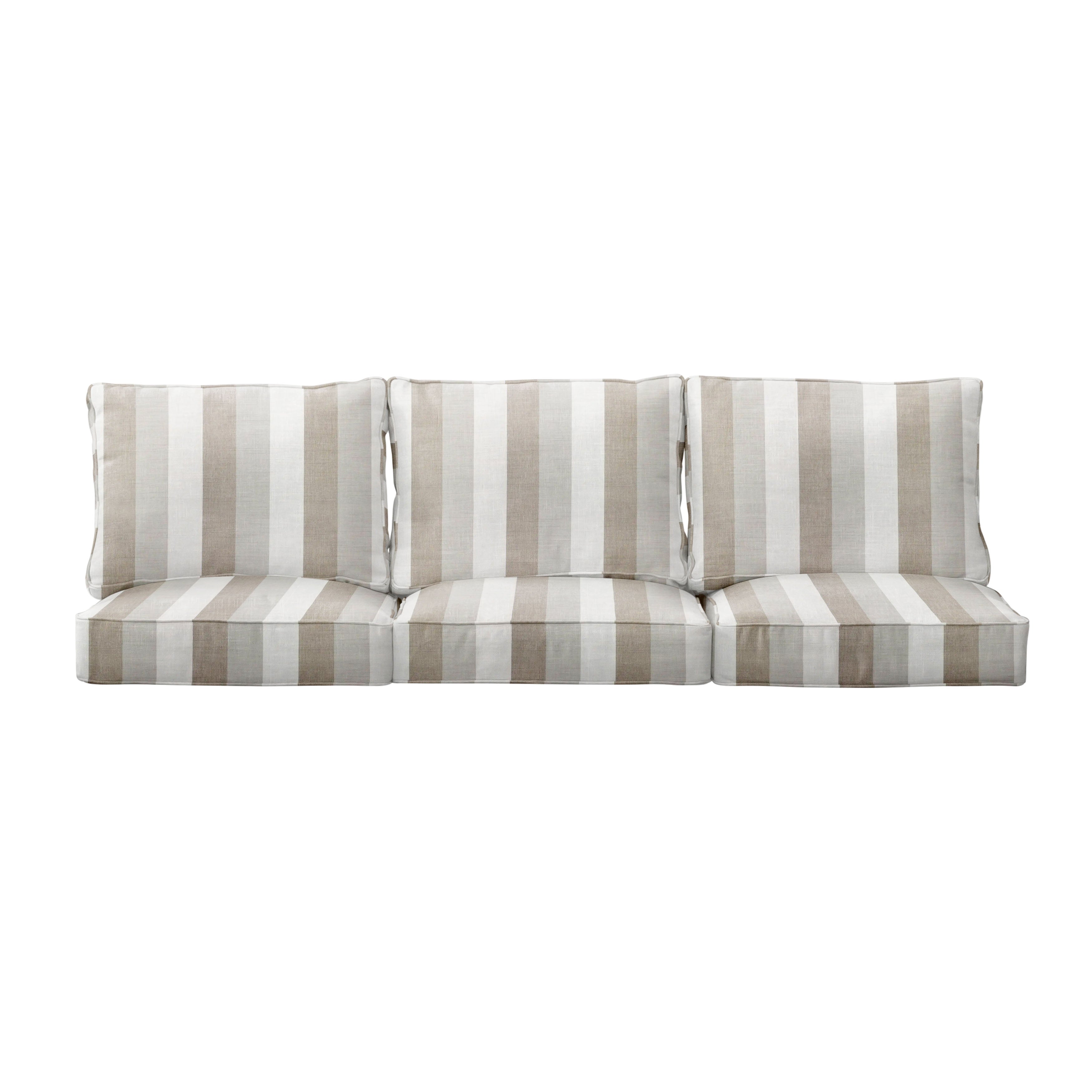 Sunbrella Rectangle Outdoor Deep Seating Sofa Cushion Set