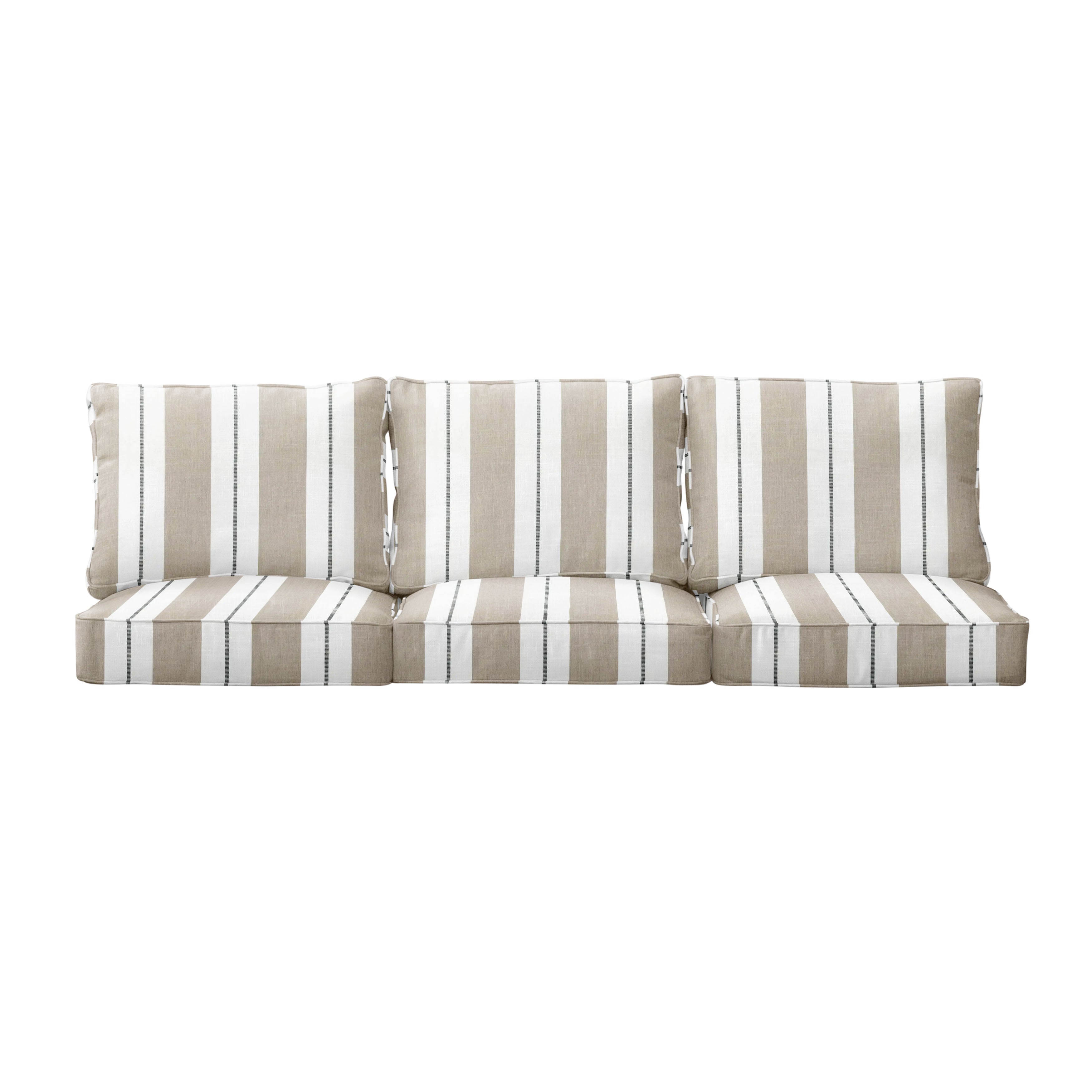 Sunbrella Rectangle Outdoor Deep Seating Sofa Cushion Set