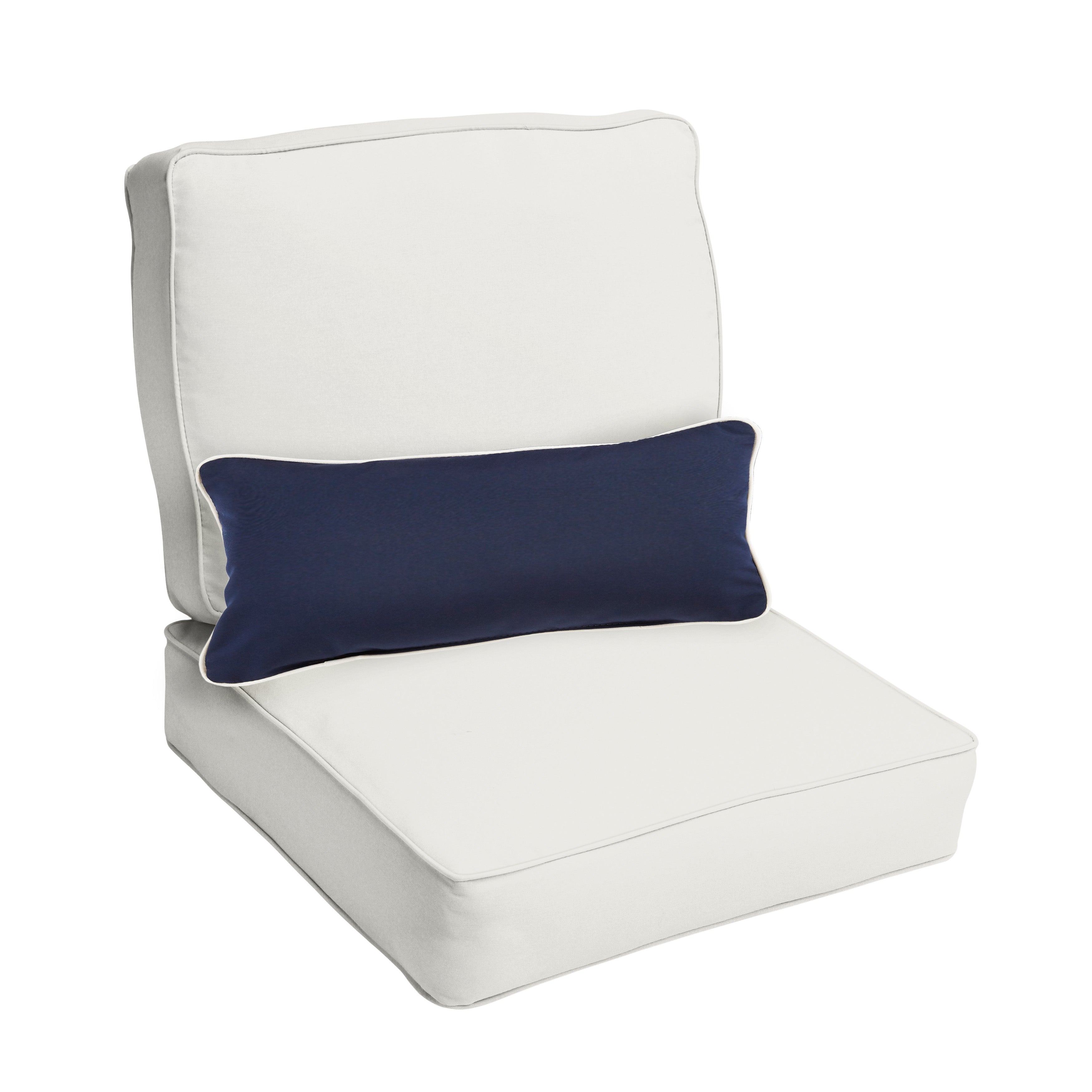 Sunbrella Canvas Deep Seating Cushion Set with Lumbar - Sunbrella - Canvas Natural 23.5 in W x 23 in D x 5 in H