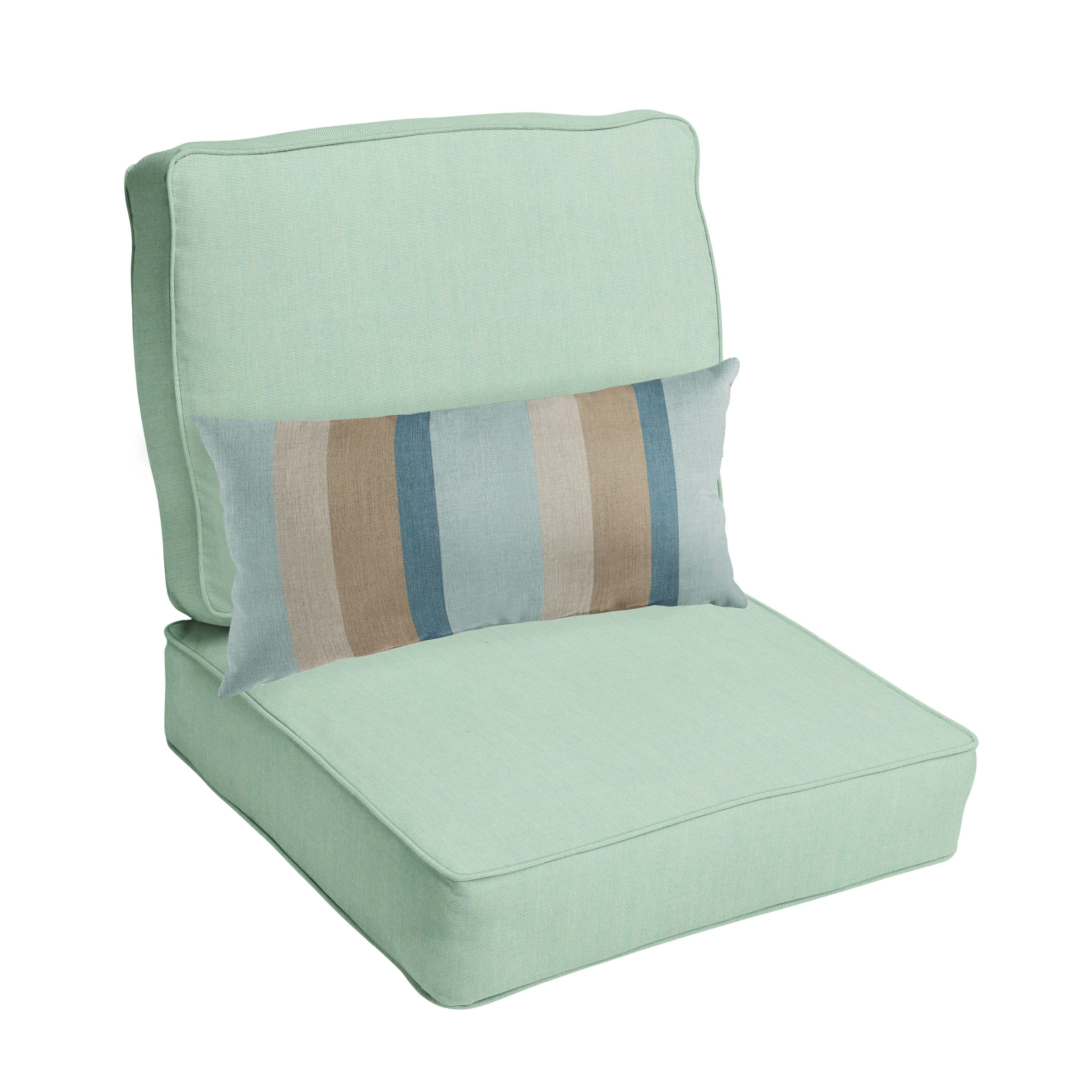 Sunbrella Canvas Deep Seating Cushion Set with Lumbar - Sunbrella - Canvas Spa 23.5 in W x 23 in D x 5 in H