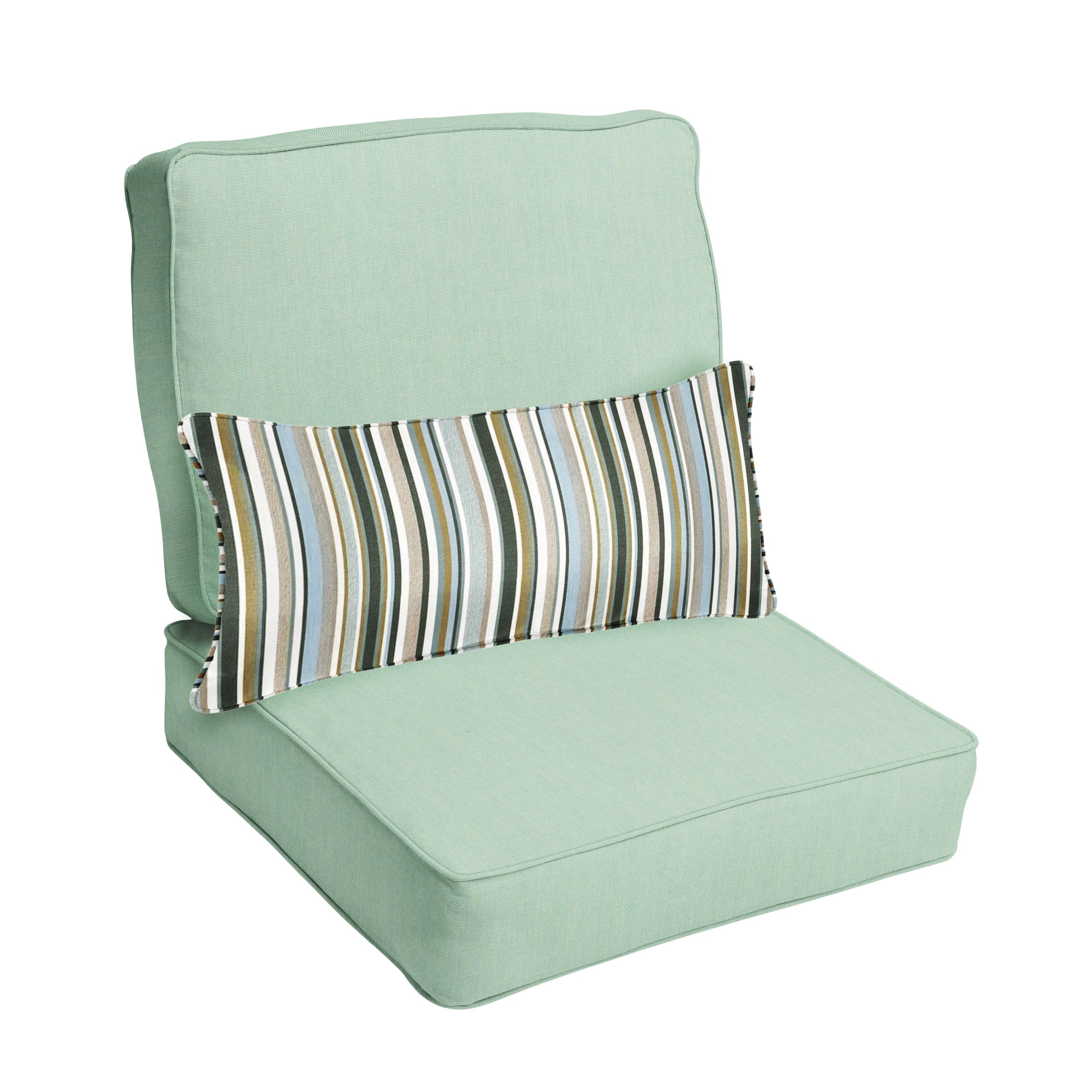 Sunbrella Canvas Deep Seating Cushion Set with Lumbar - Sunbrella - Canvas Spa 23.5 in W x 23 in D x 5 in H